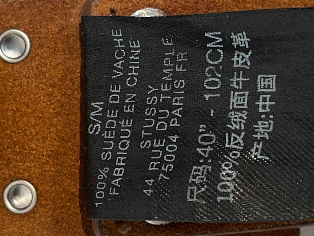 STUSSY/Belt/Suede/BRW/STUDDED STUSSY BELT BRWN SUEDE