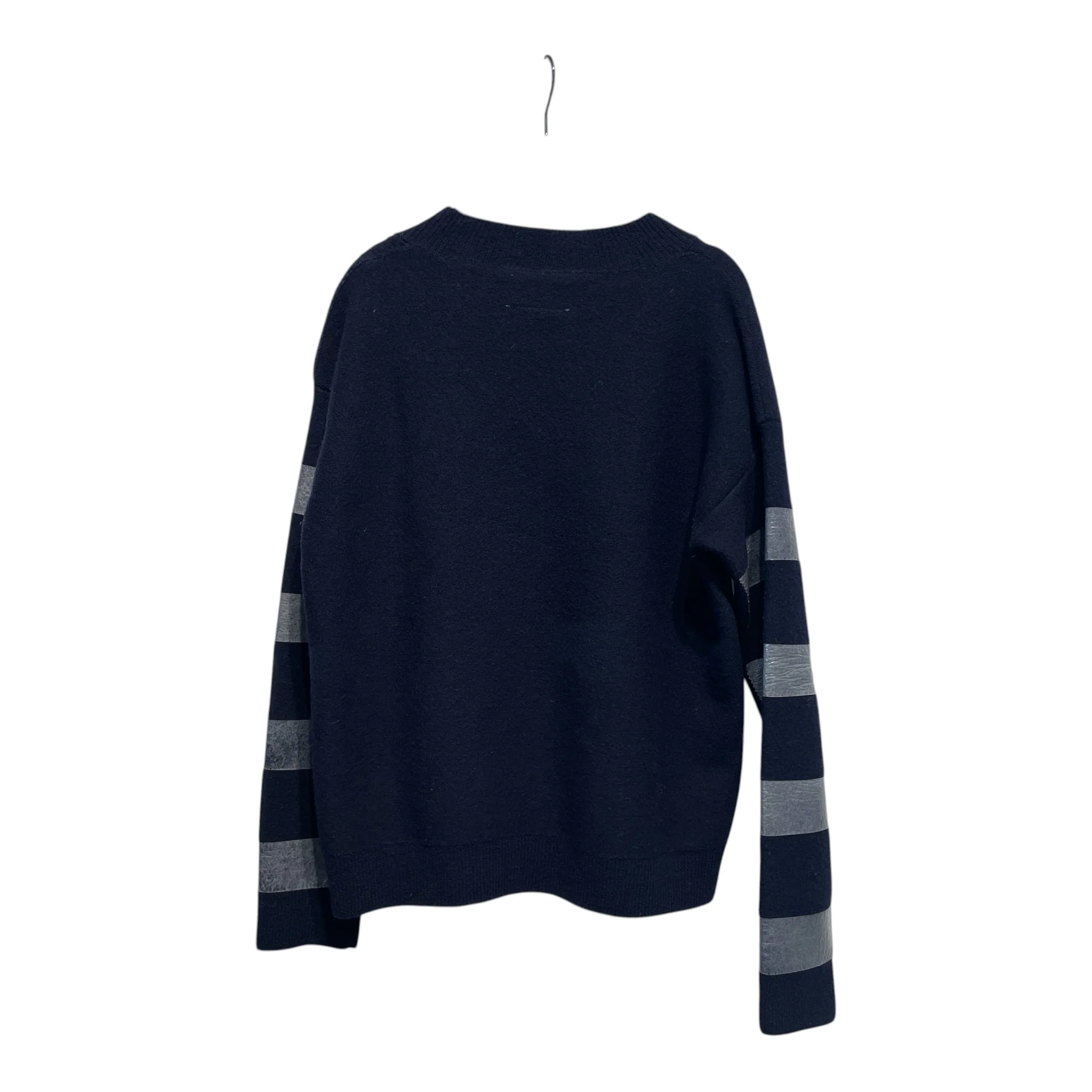 MM6/Heavy Cardigan/M/Stripe/Wool/NVY/tape stripe