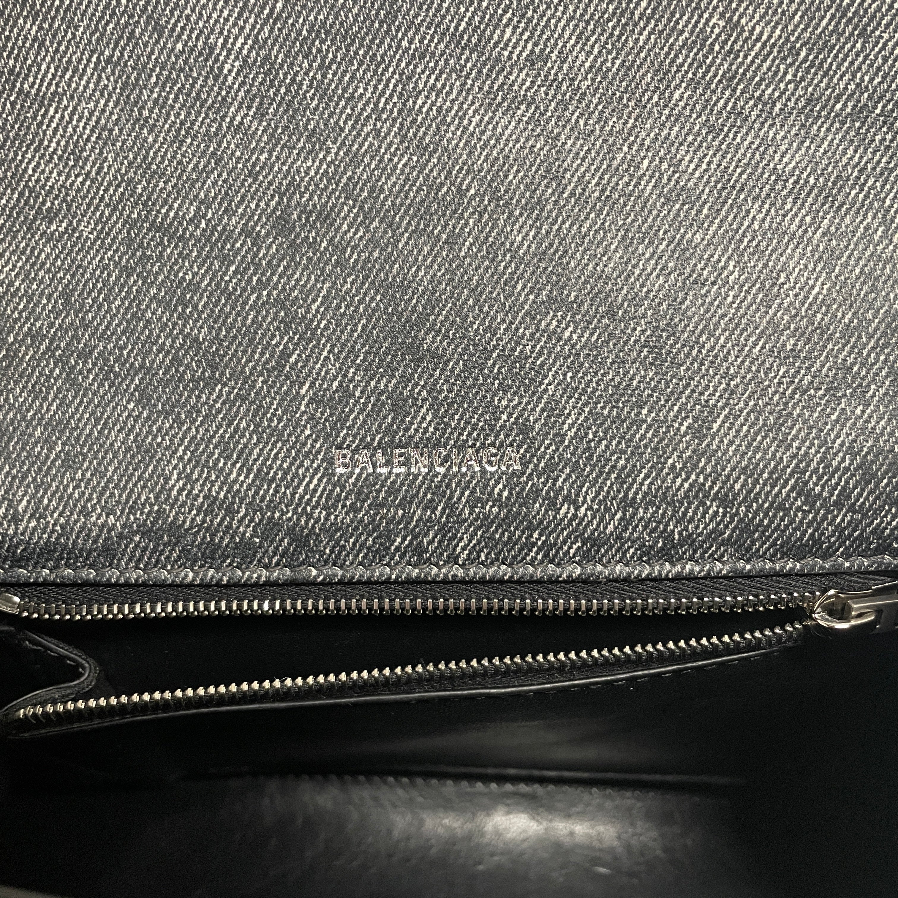 BALENCIAGA/Hand Bag/All Over Print/Leather/GRY/denim printed,k688m2v