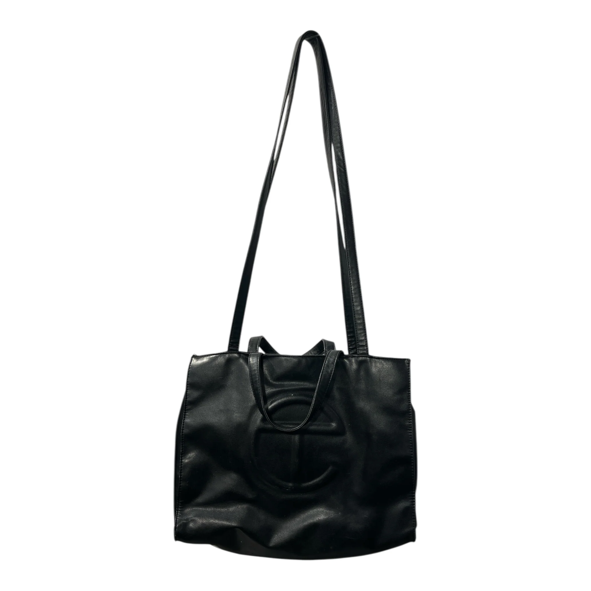 Telfar/Tote Bag/Leather/BLK/MED BLACKLEATHER