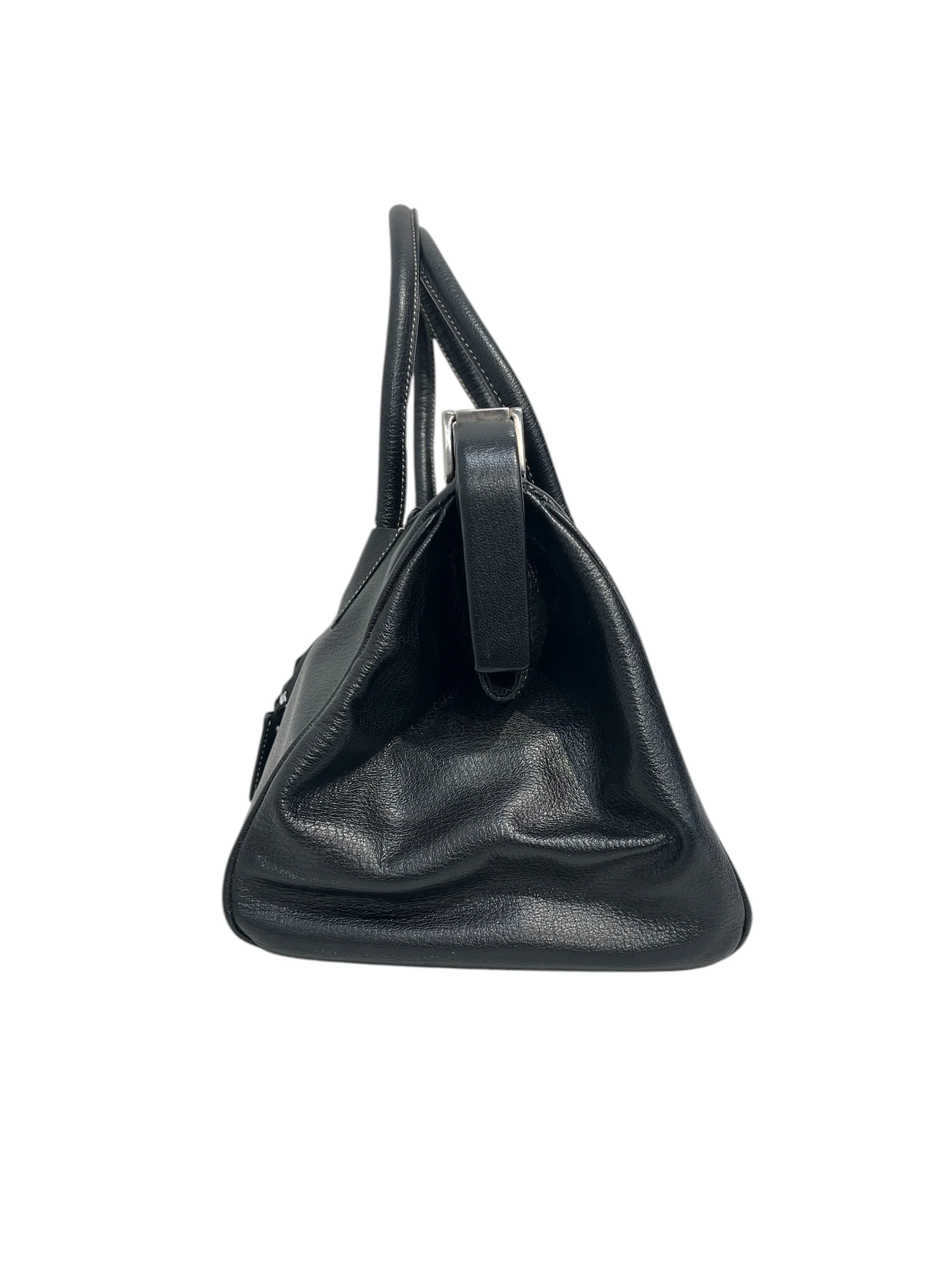 PRADA/Bag/Leather/BLK/DOCTOR BAG MADRASCERNIERA