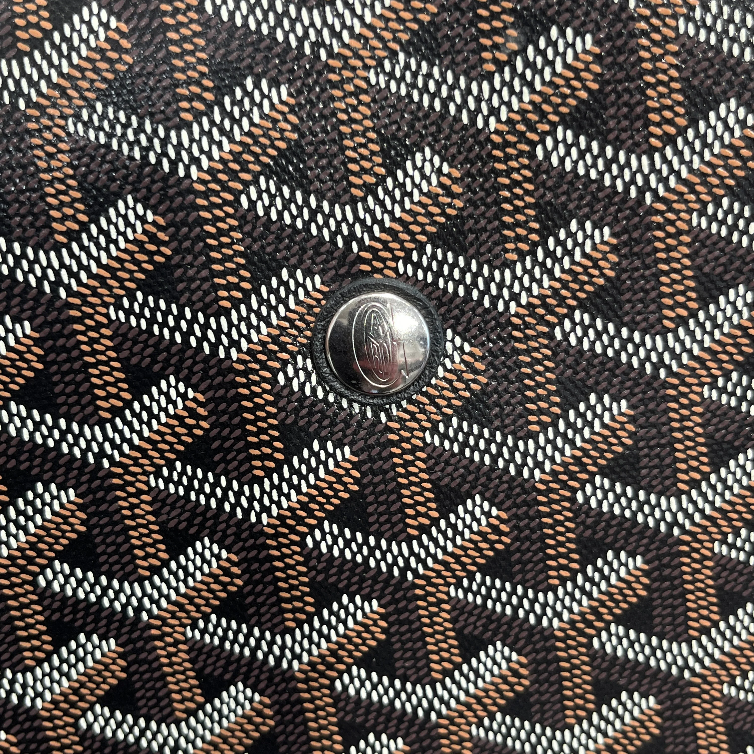 GOYARD/Cross Body Bag/Monogram/Leather/BLK/CANVAS GOYARDINE CAPECIAN