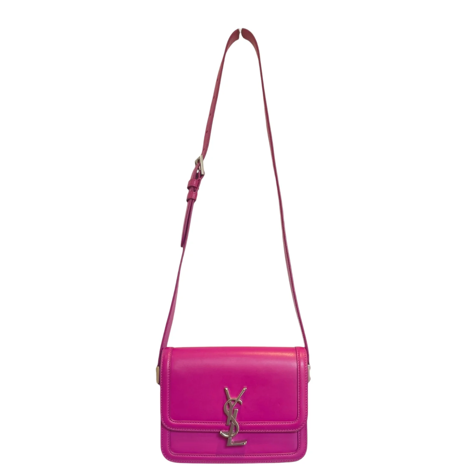 SAINT LAURENT/Cross Body Bag/Leather/PNK/hot pink ysl clasp