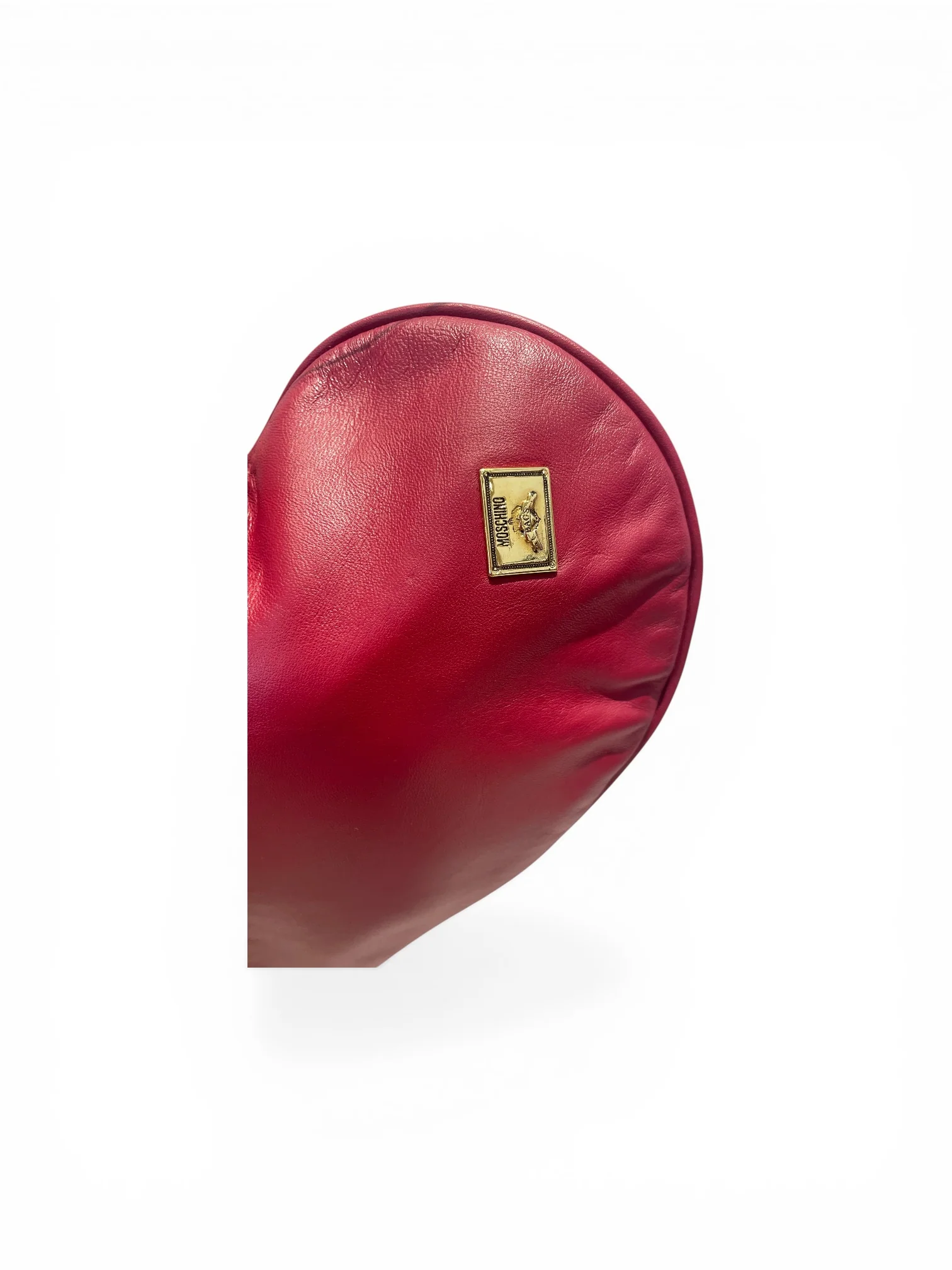 MOSCHINO/Clutch Bag/Leather/RED/Heart-Shaped Gold