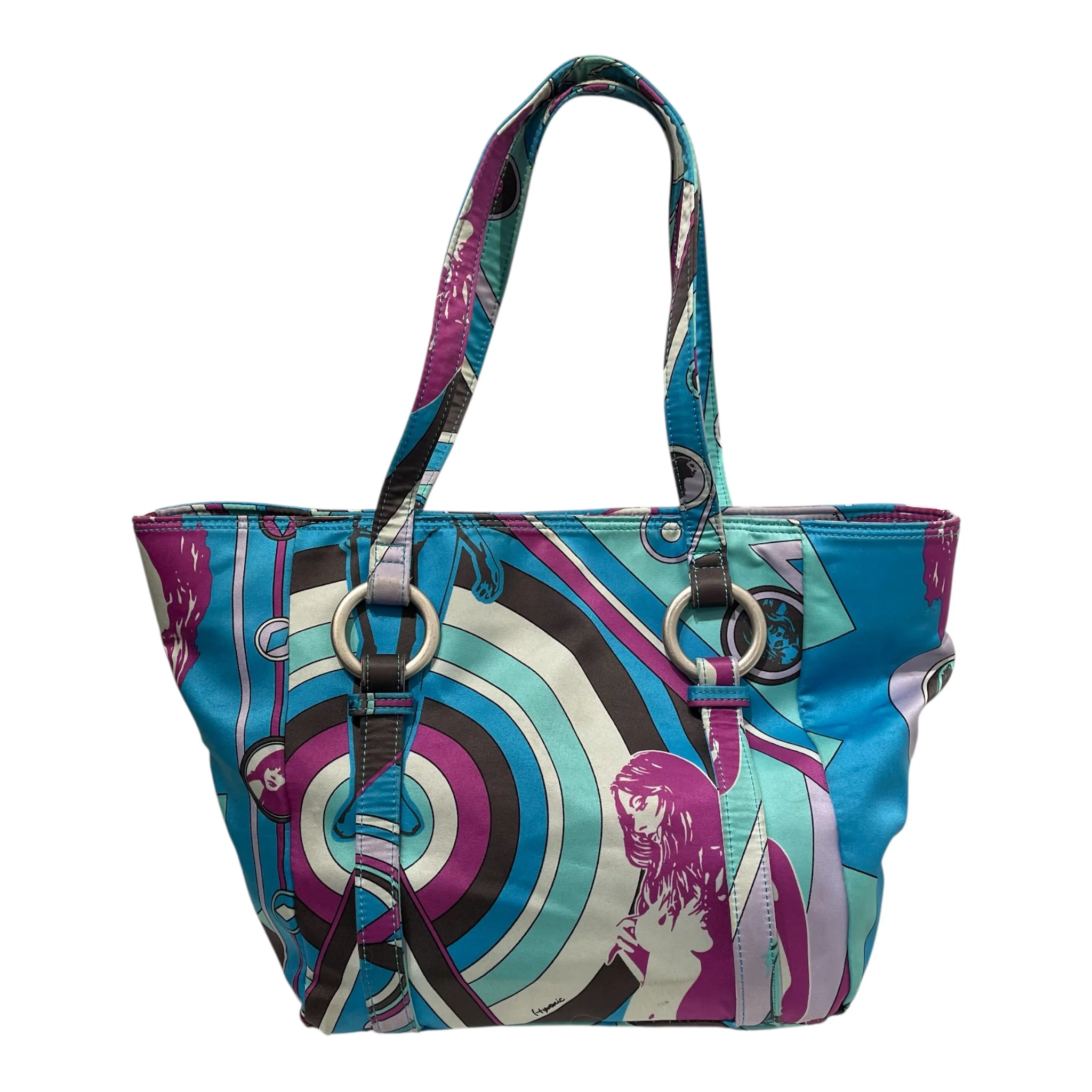 Hysterics/Hand Bag/All Over Print/Cotton/BLU/PPL BLU COLORS
