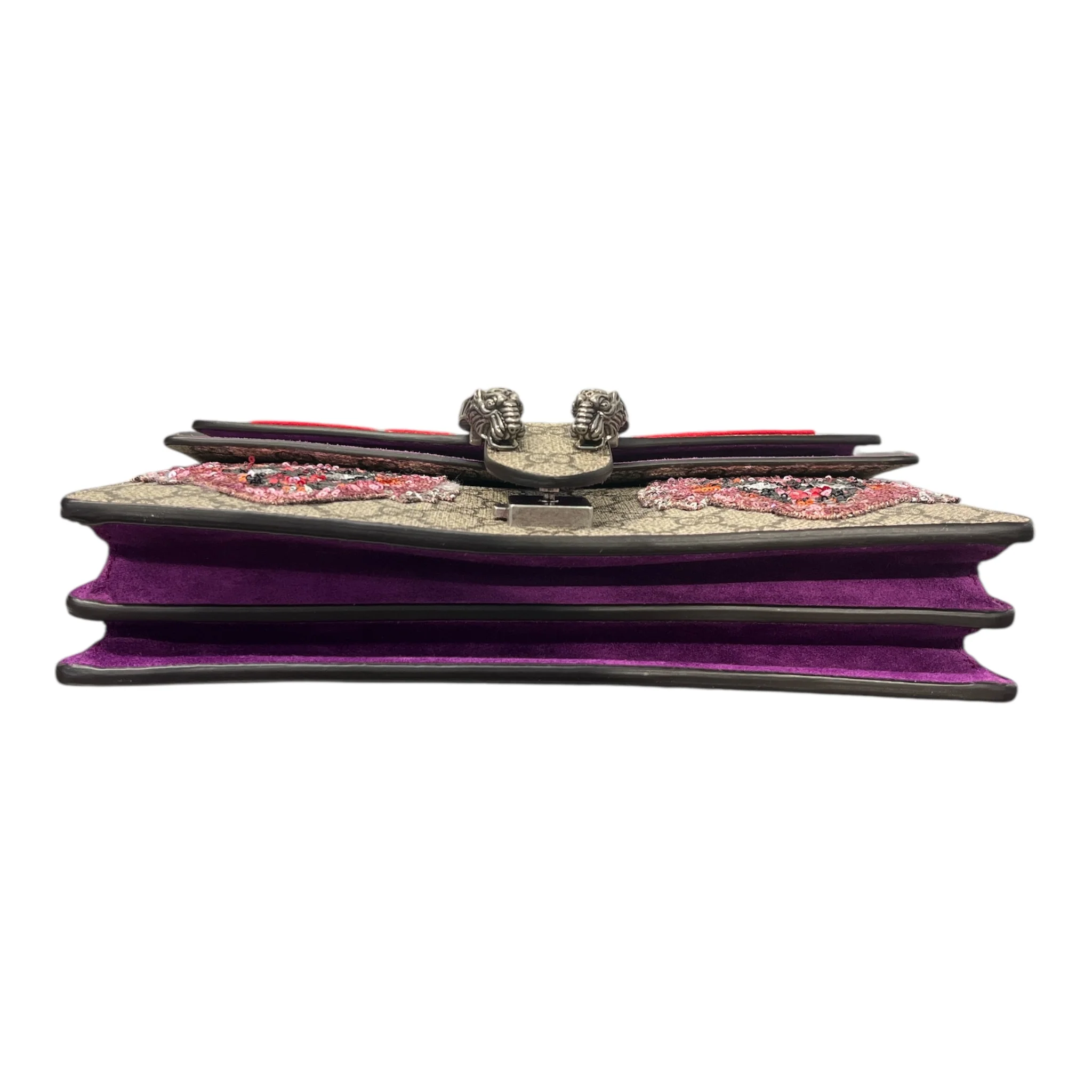 GUCCI/Hand Bag/Monogram/Leather/MLT/DIONYSUS PURPLE SUEDE TRIM