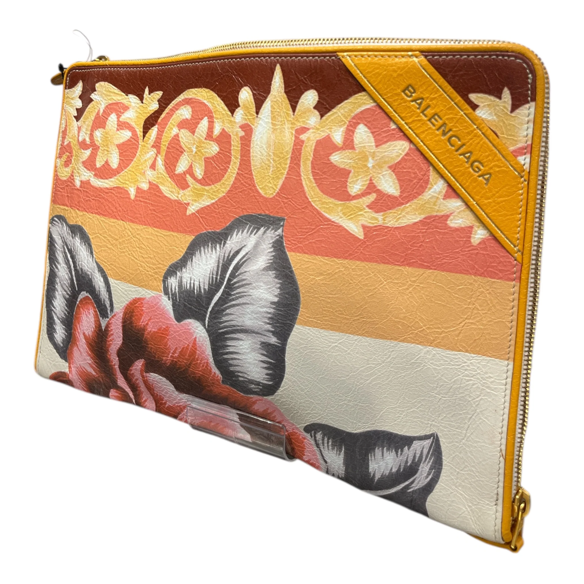 BALENCIAGA/Clutch Bag/All Over Print/Leather/MLT/BLANKET POUCH FLORAL