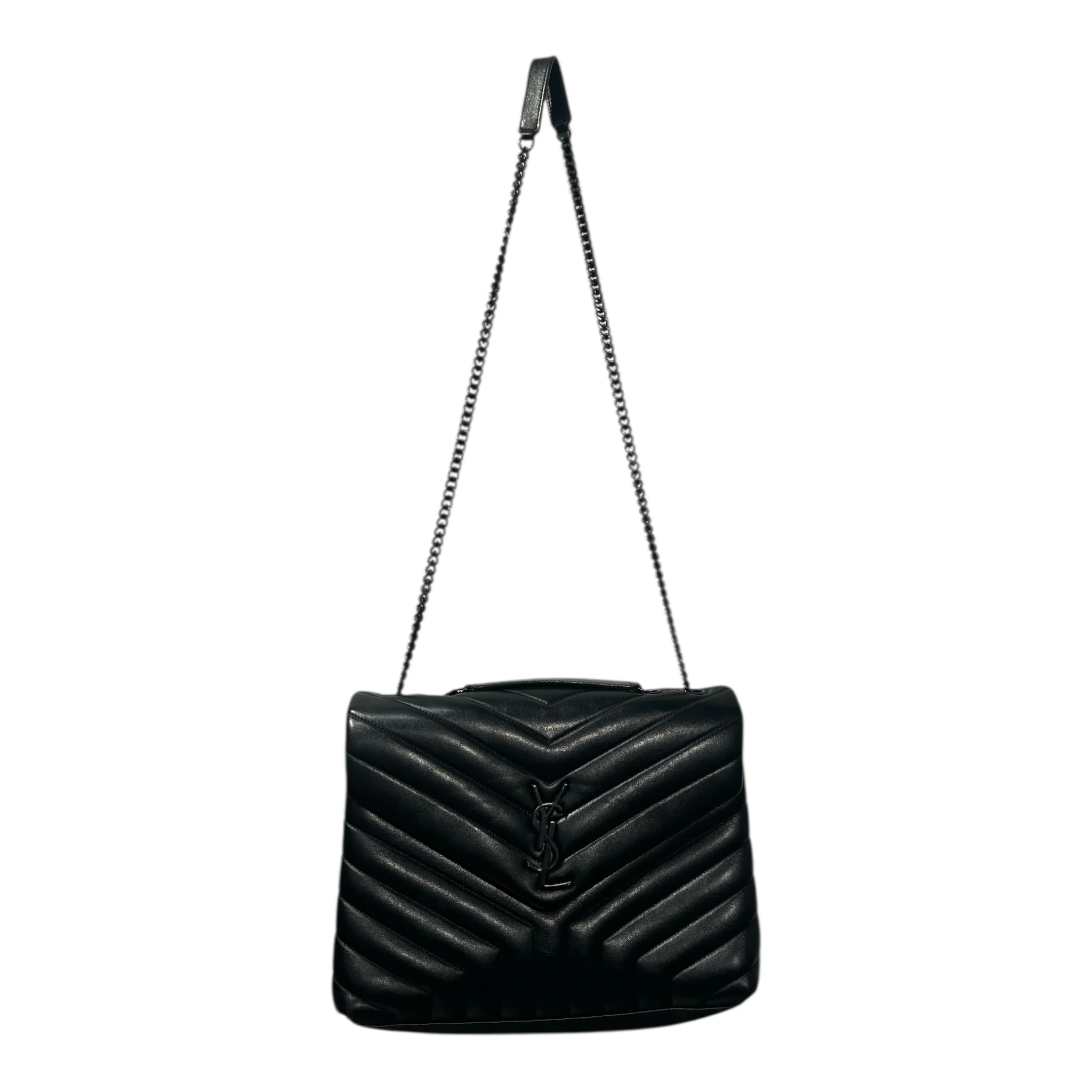 YVES SAINT LAURENT/Tote Bag/Leather/BLK/LOULOU SHOULDER BAG