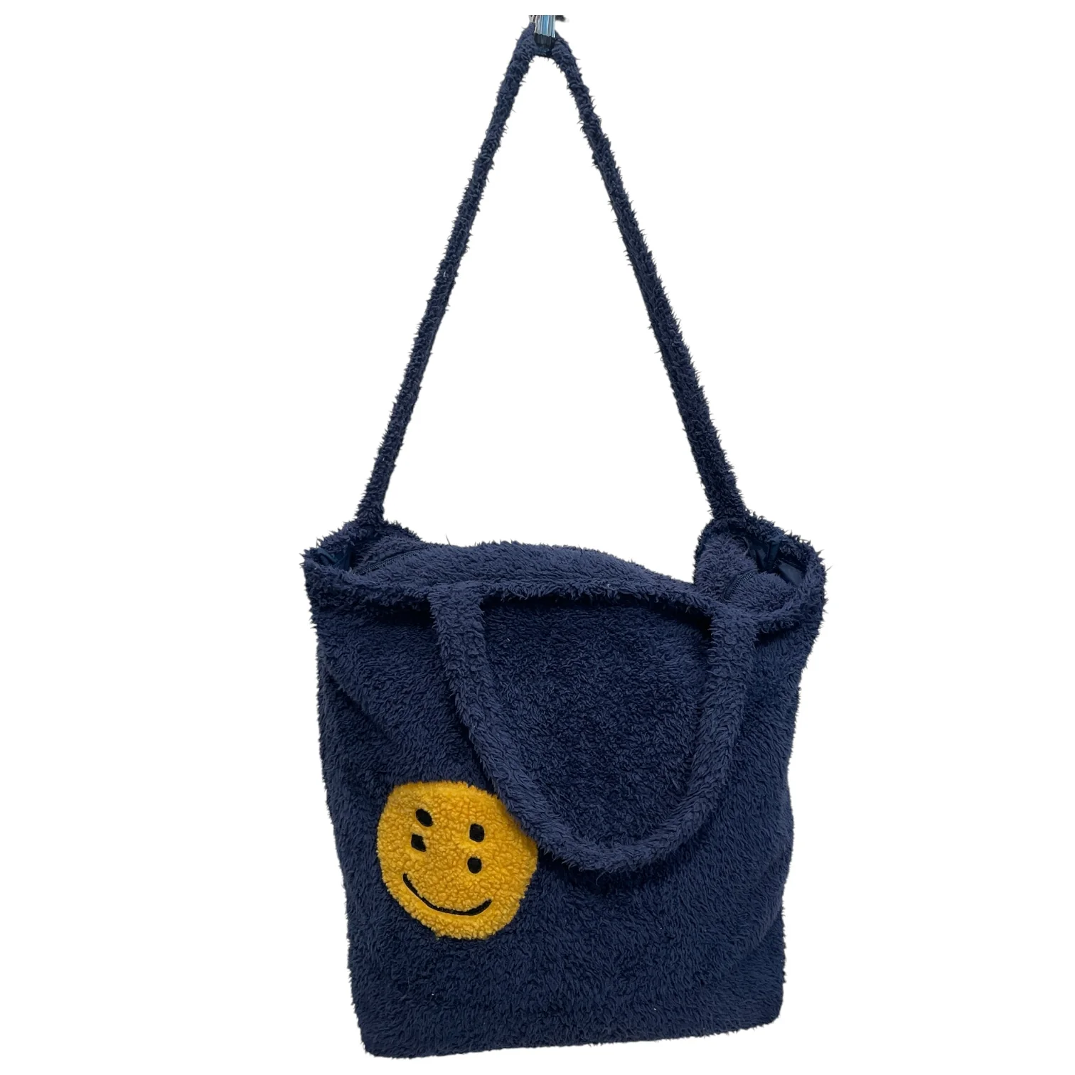 CACTUS PLANT FLEA MARKET/Tote Bag/Graphic/Cotton/NVY/SHERPA DOUBLE YLW SMILEY