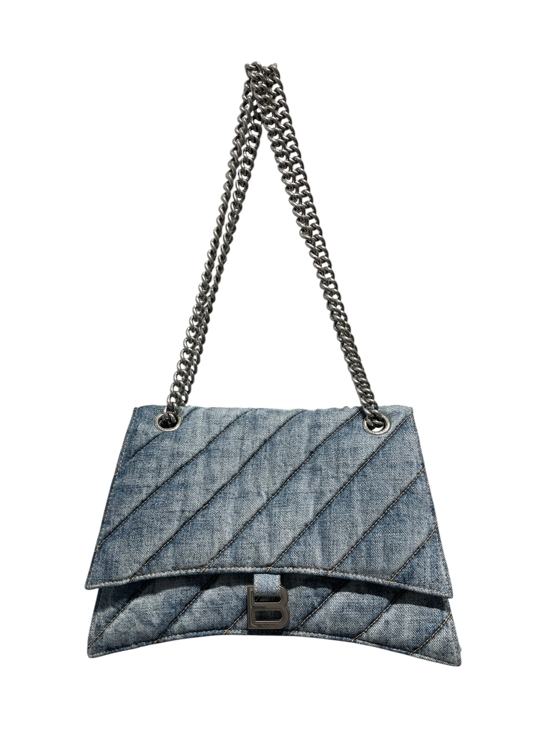 BALENCIAGA/Hand Bag/Denim/IDG/Crush denim shoulder bag