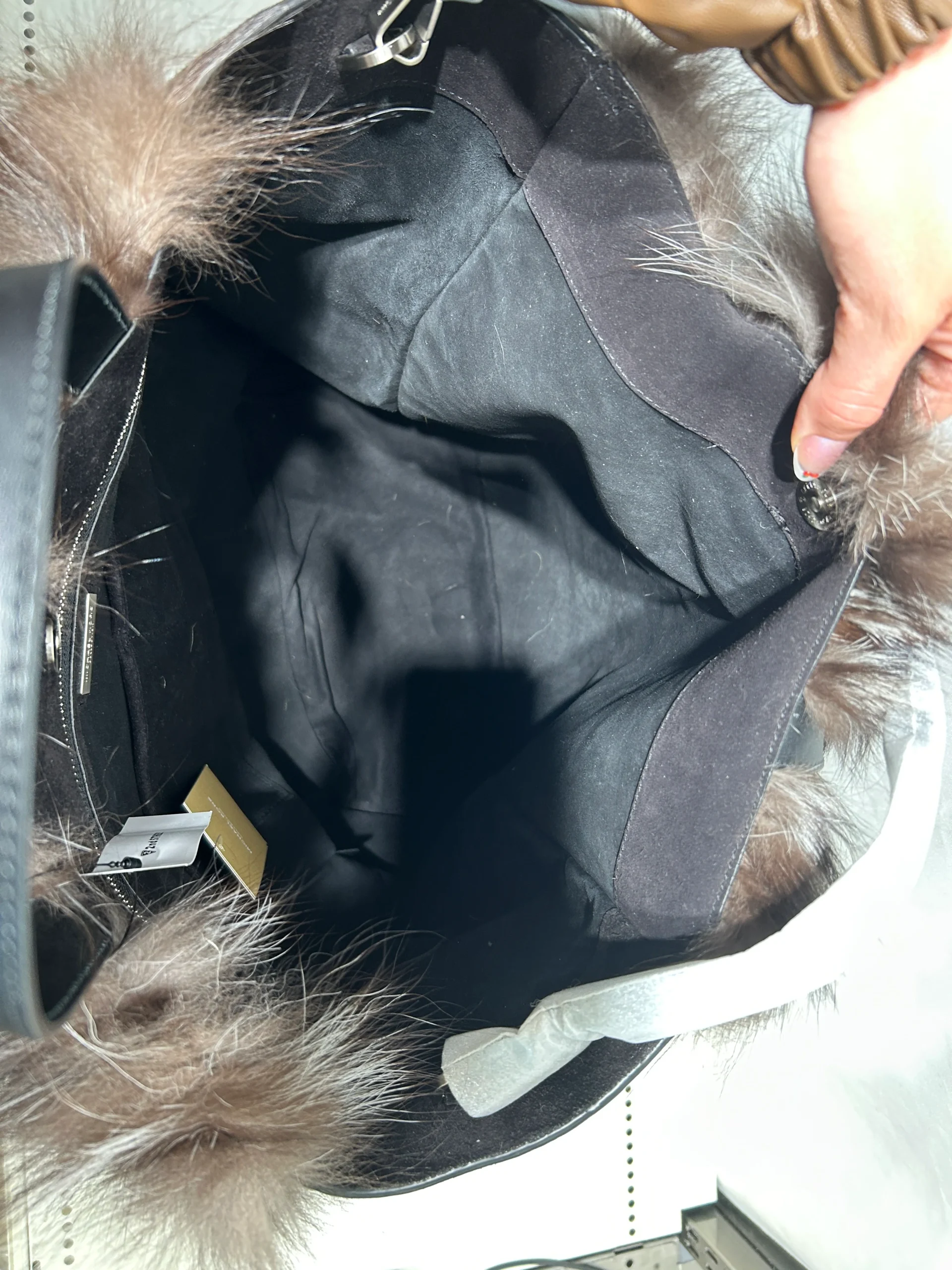 MICHAEL KORS/Tote Bag/Fur/BRW/dark brown fur