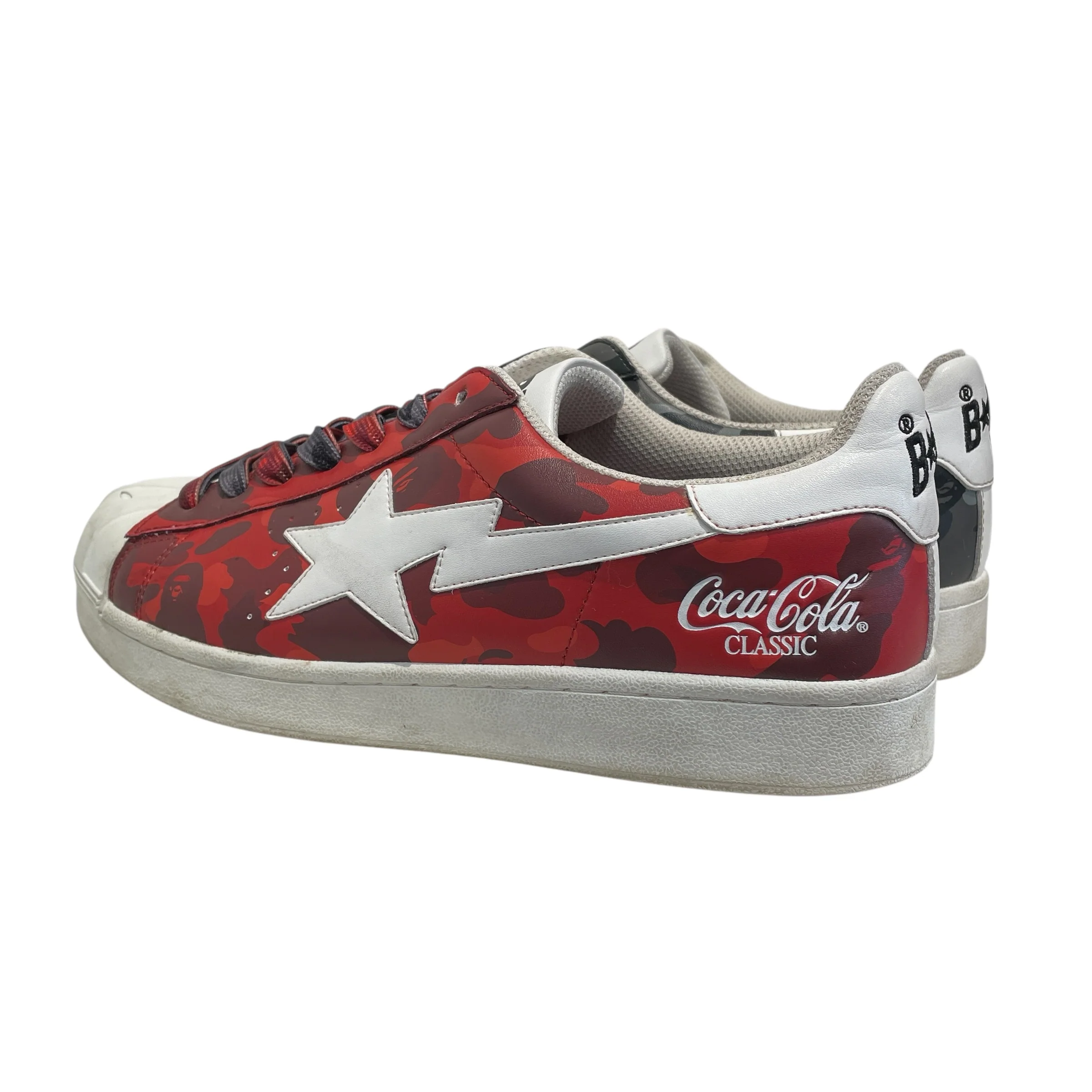 BAPE STA!/Coca･Cola/Low-Sneakers/US 9.5/Camouflage/Leather/MLT/Skull Sta Multicolor