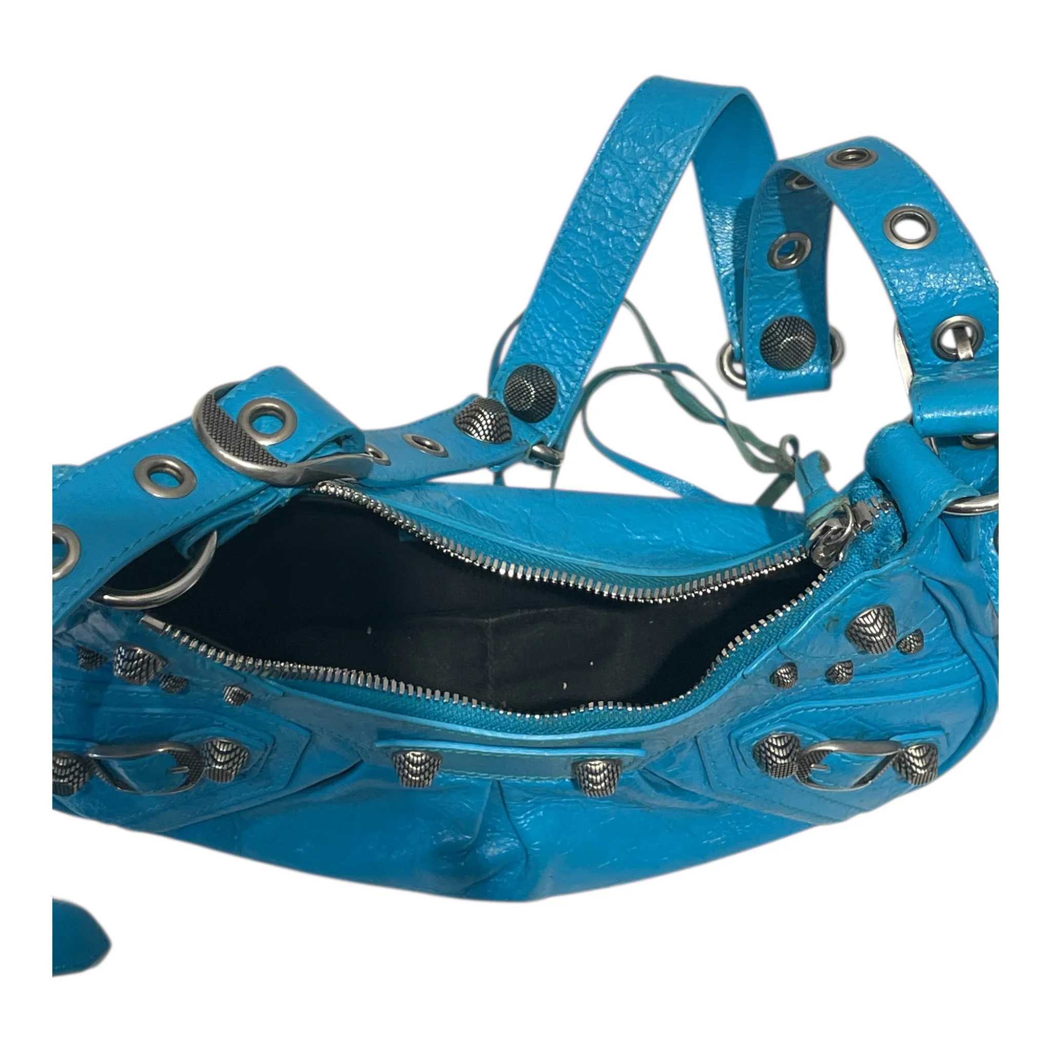 BALENCIAGA/Hand Bag/Leather/BLU/LA CAGOLE XS