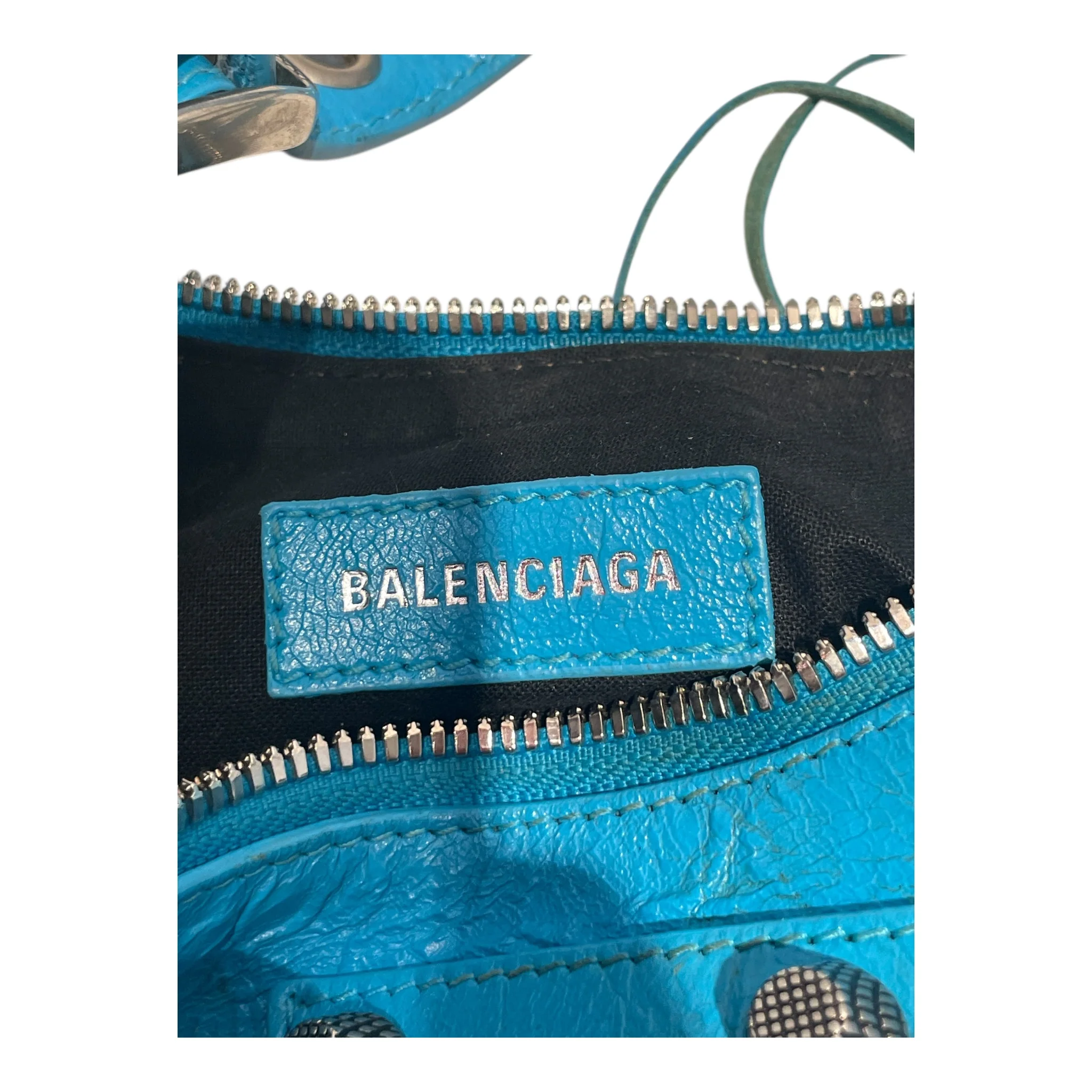 BALENCIAGA/Hand Bag/Leather/BLU/LA CAGOLE XS