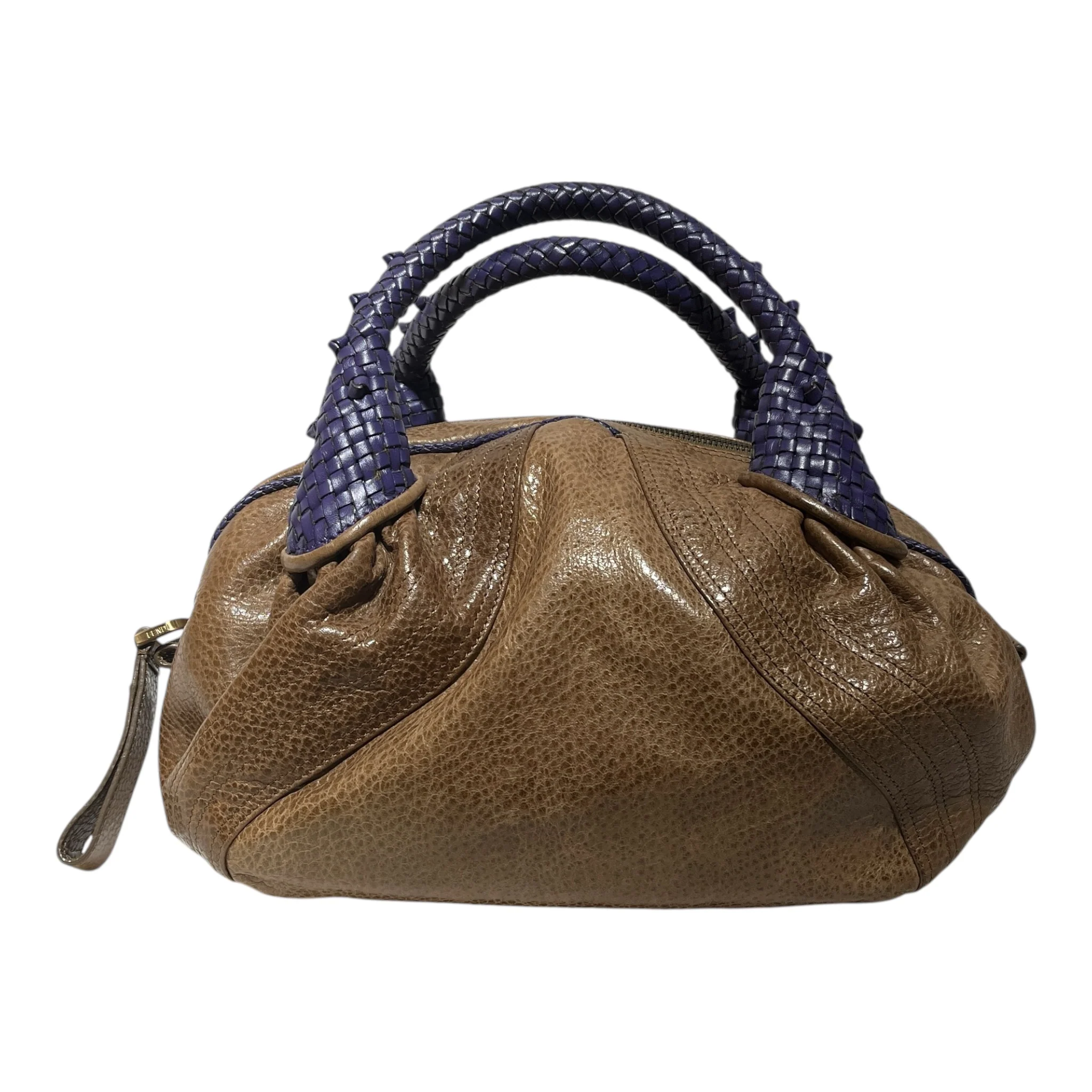 FENDI/Hand Bag/Leather/BRW/spy bag purple handle