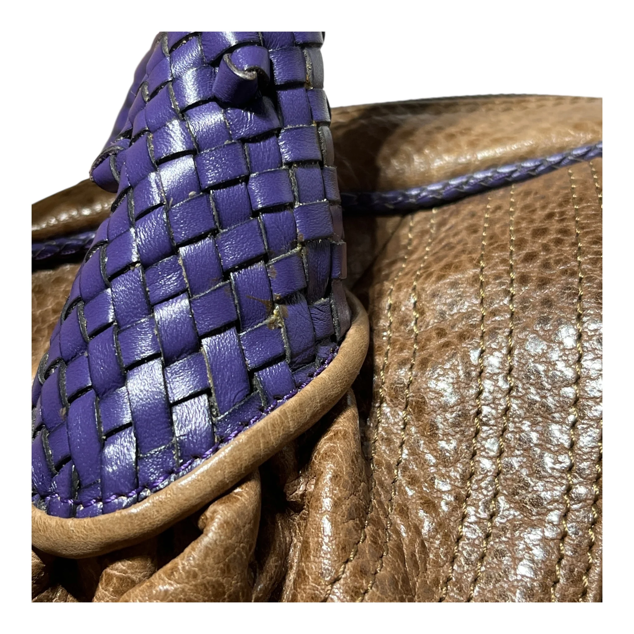 FENDI/Hand Bag/Leather/BRW/spy bag purple handle