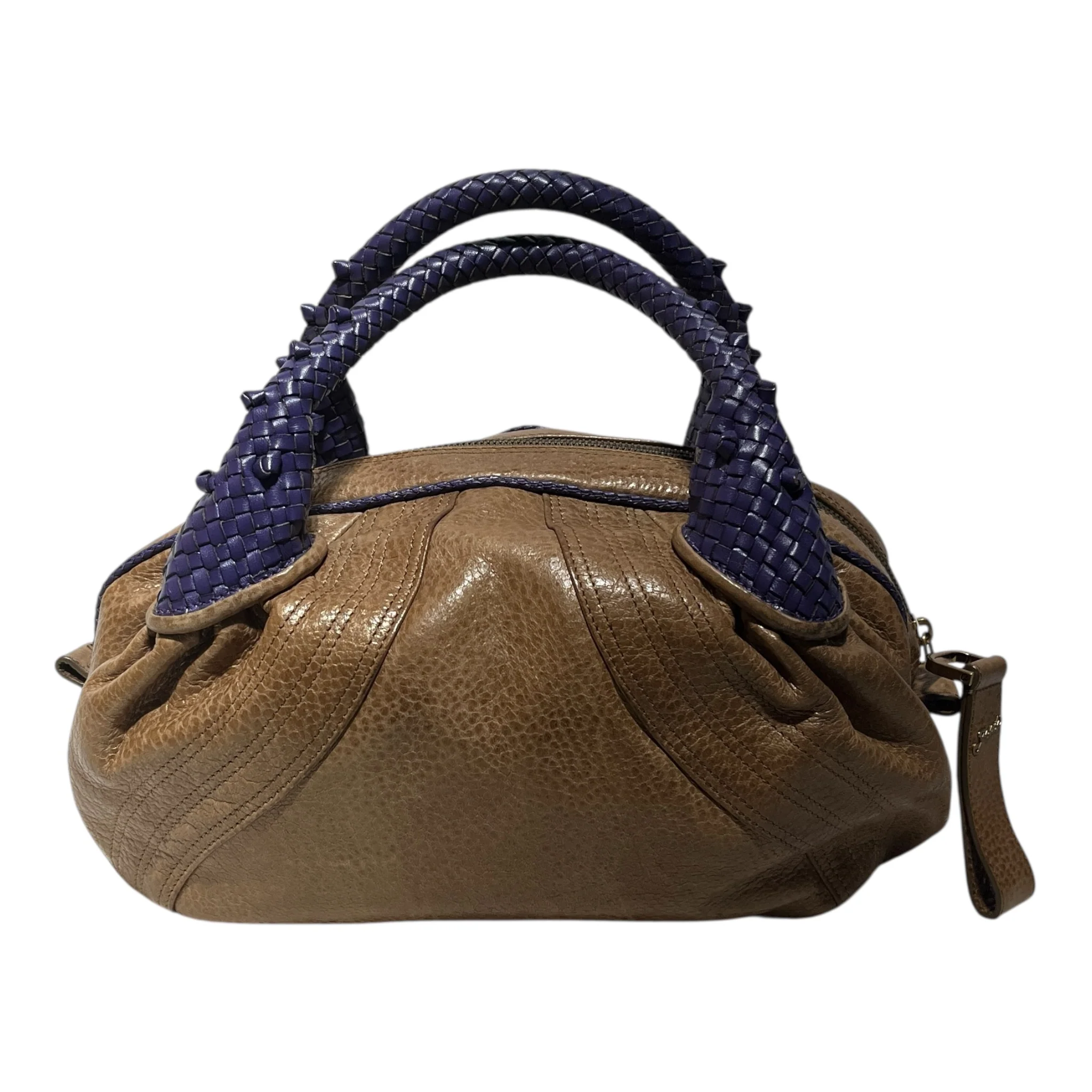 FENDI/Hand Bag/Leather/BRW/spy bag purple handle