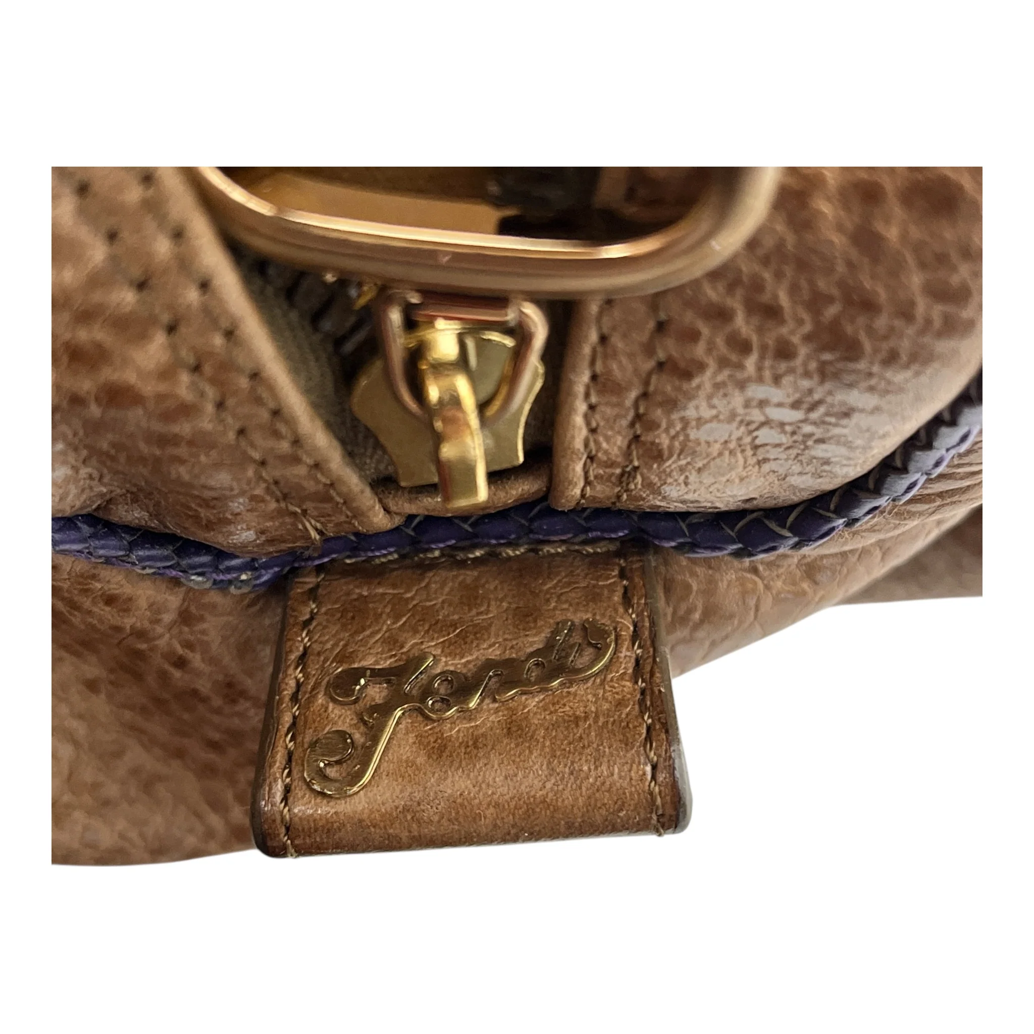 FENDI/Hand Bag/Leather/BRW/spy bag purple handle
