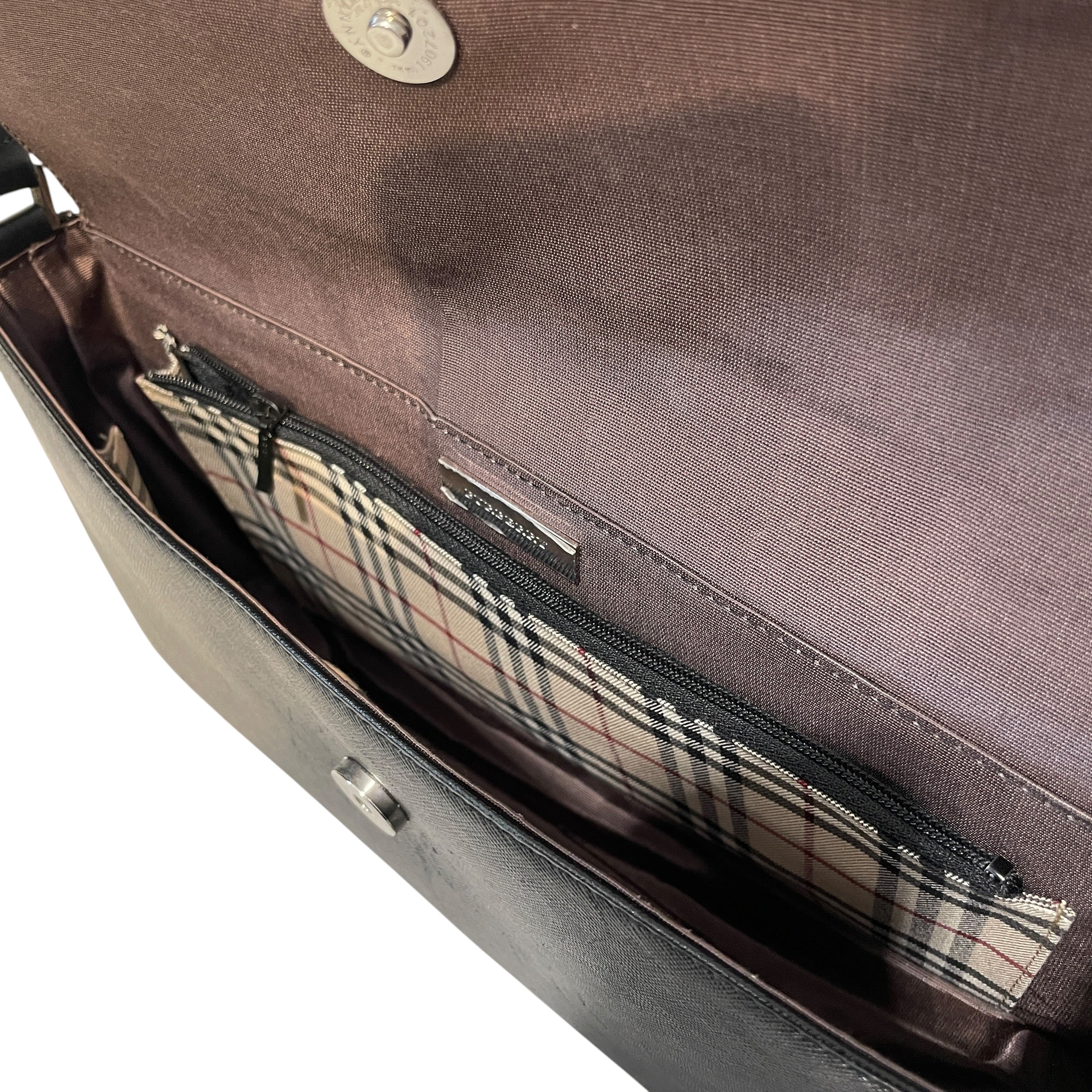 BURBERRY/Hand Bag/Leather/BLK/