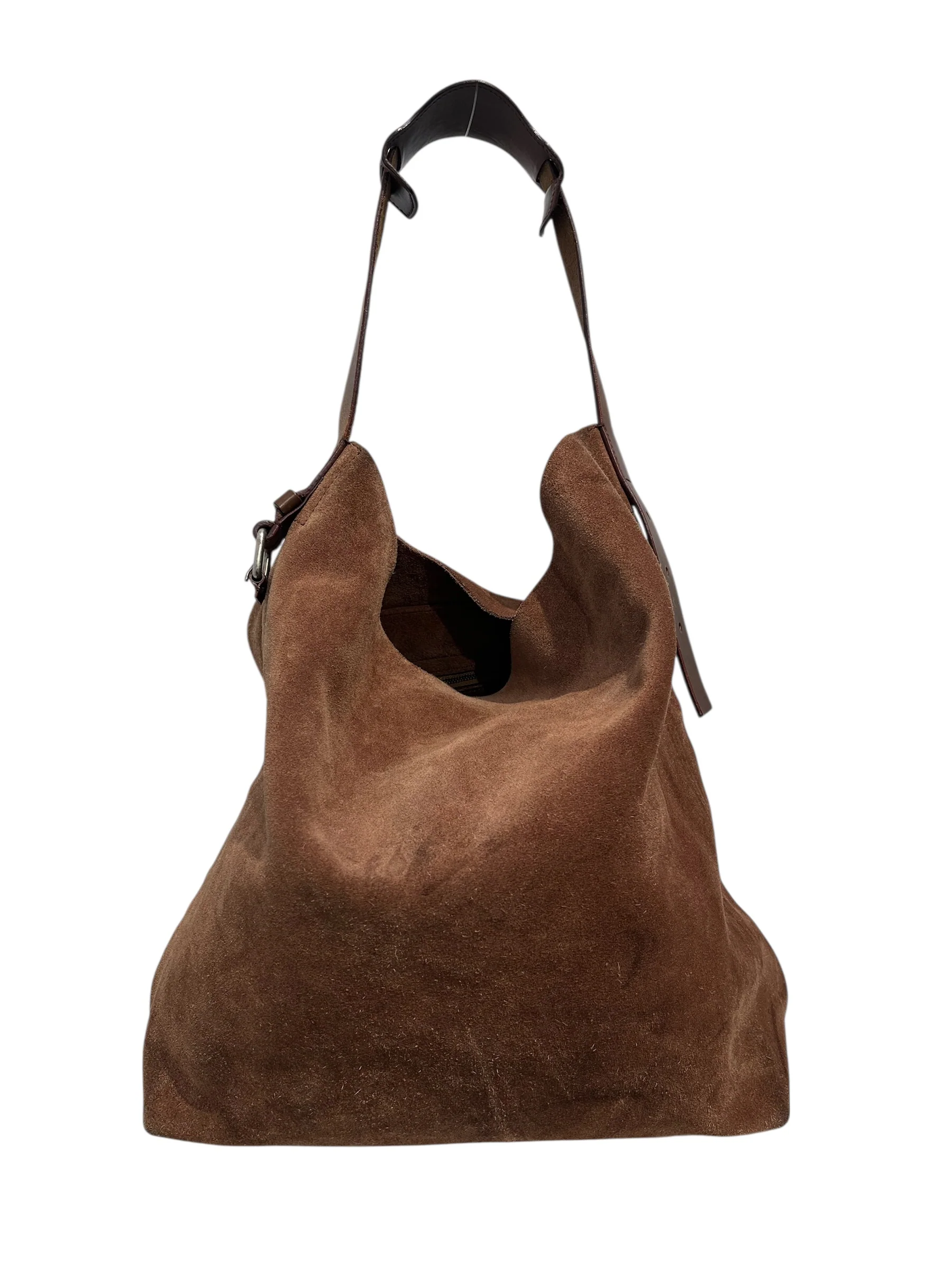 BALENCIAGA/Tote Bag/Suede/CML/LEATHER STRAP ADJUSTABLE