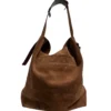 BALENCIAGA/Tote Bag/Suede/CML/LEATHER STRAP ADJUSTABLE