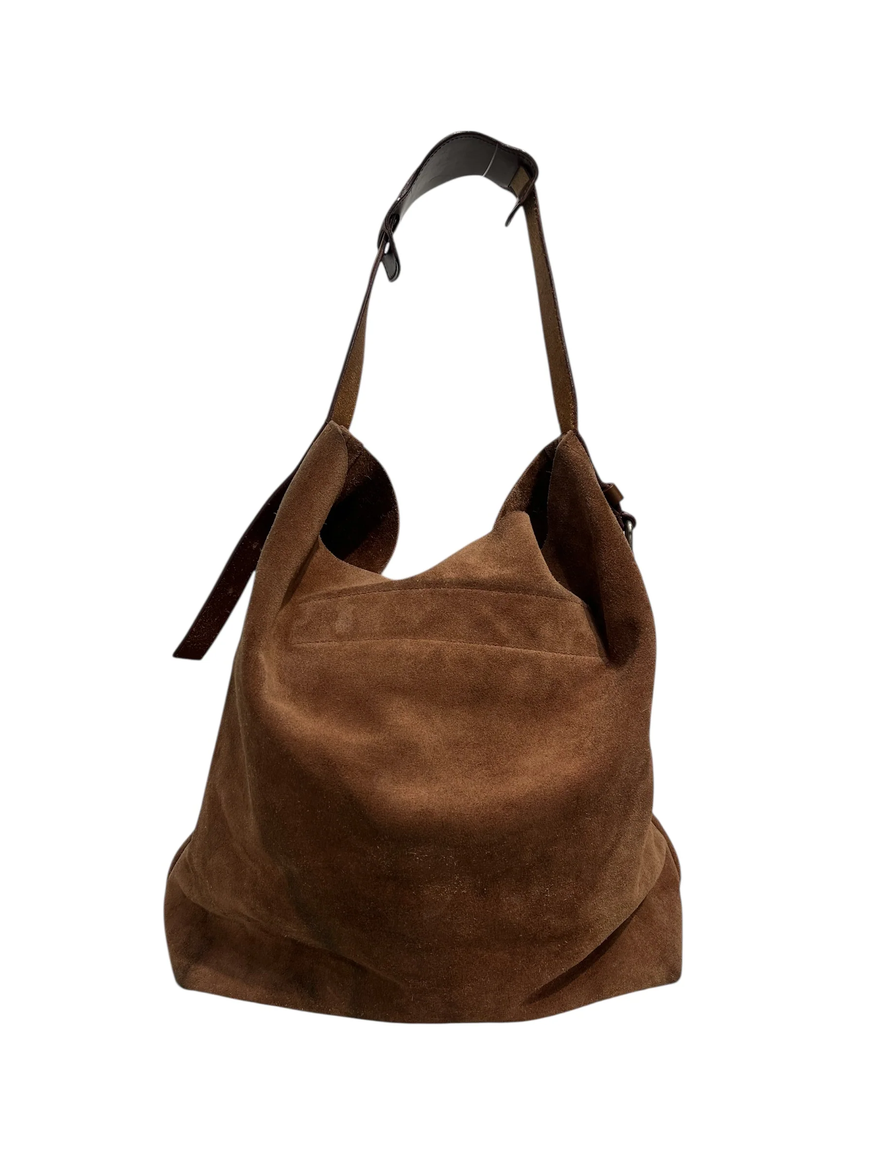BALENCIAGA/Tote Bag/Suede/CML/LEATHER STRAP ADJUSTABLE