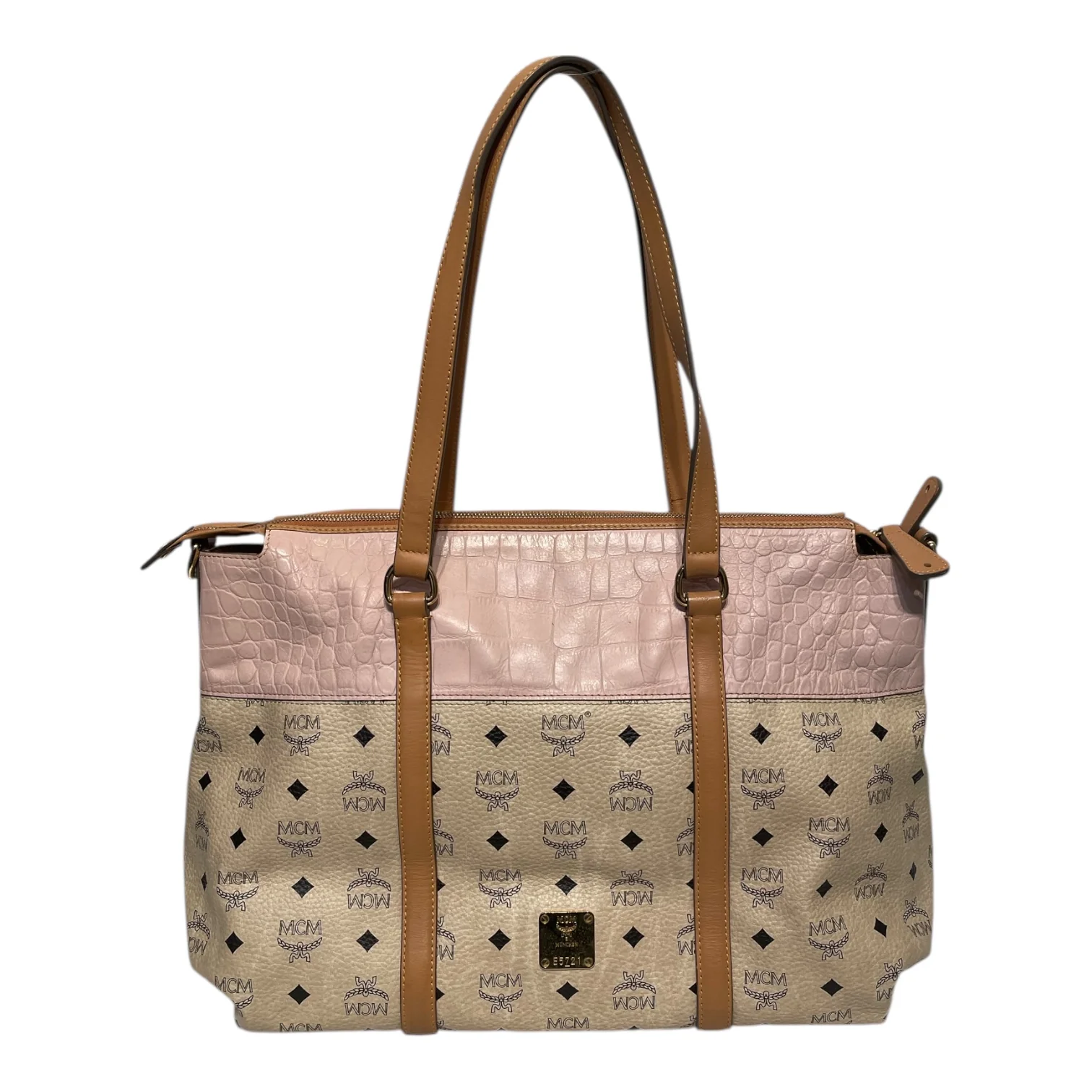 MCM/Tote Bag/Monogram/Leather/CRM/e5721