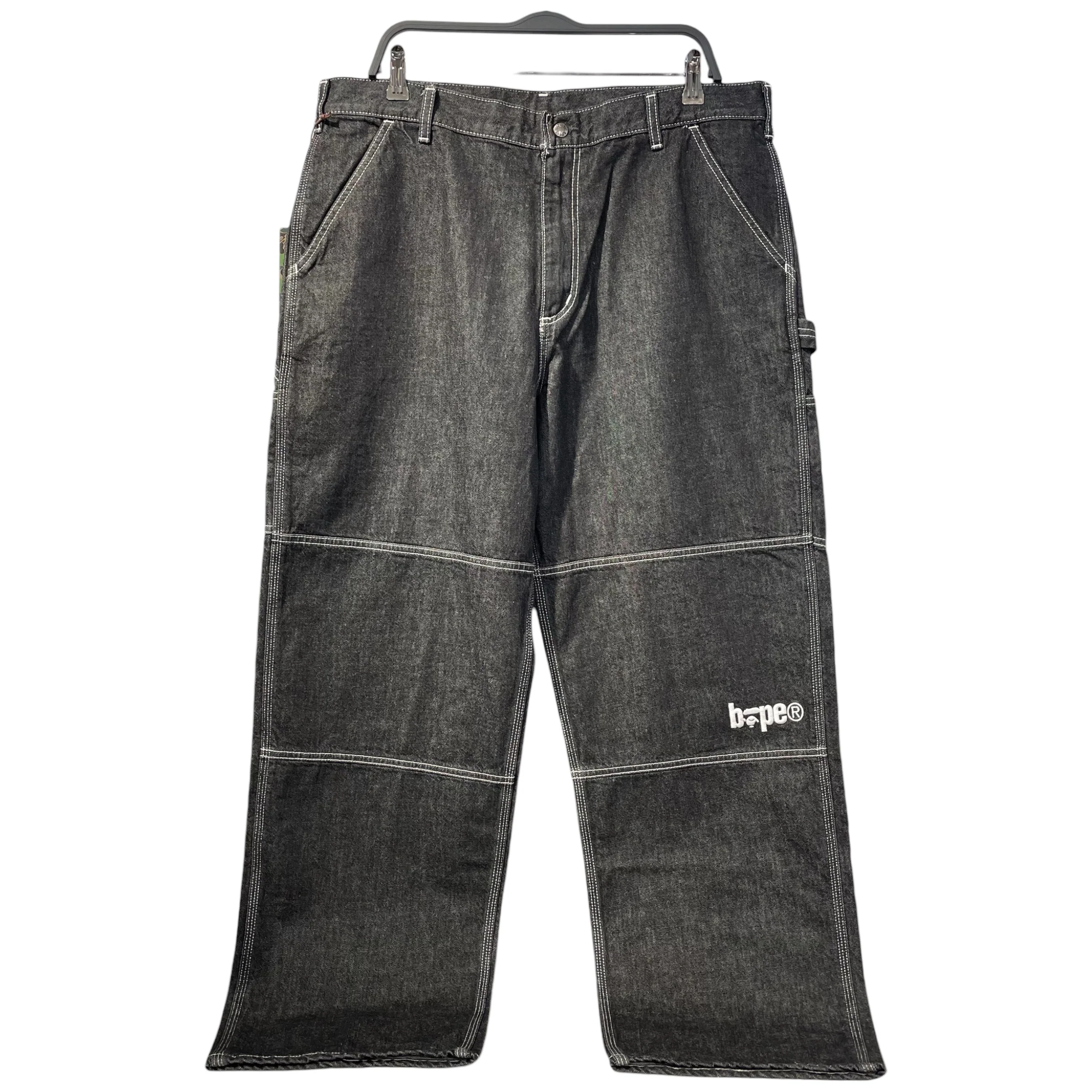 A BATHING APE/Pants/XXL/Cotton/BLK/bape wide leg star pocket