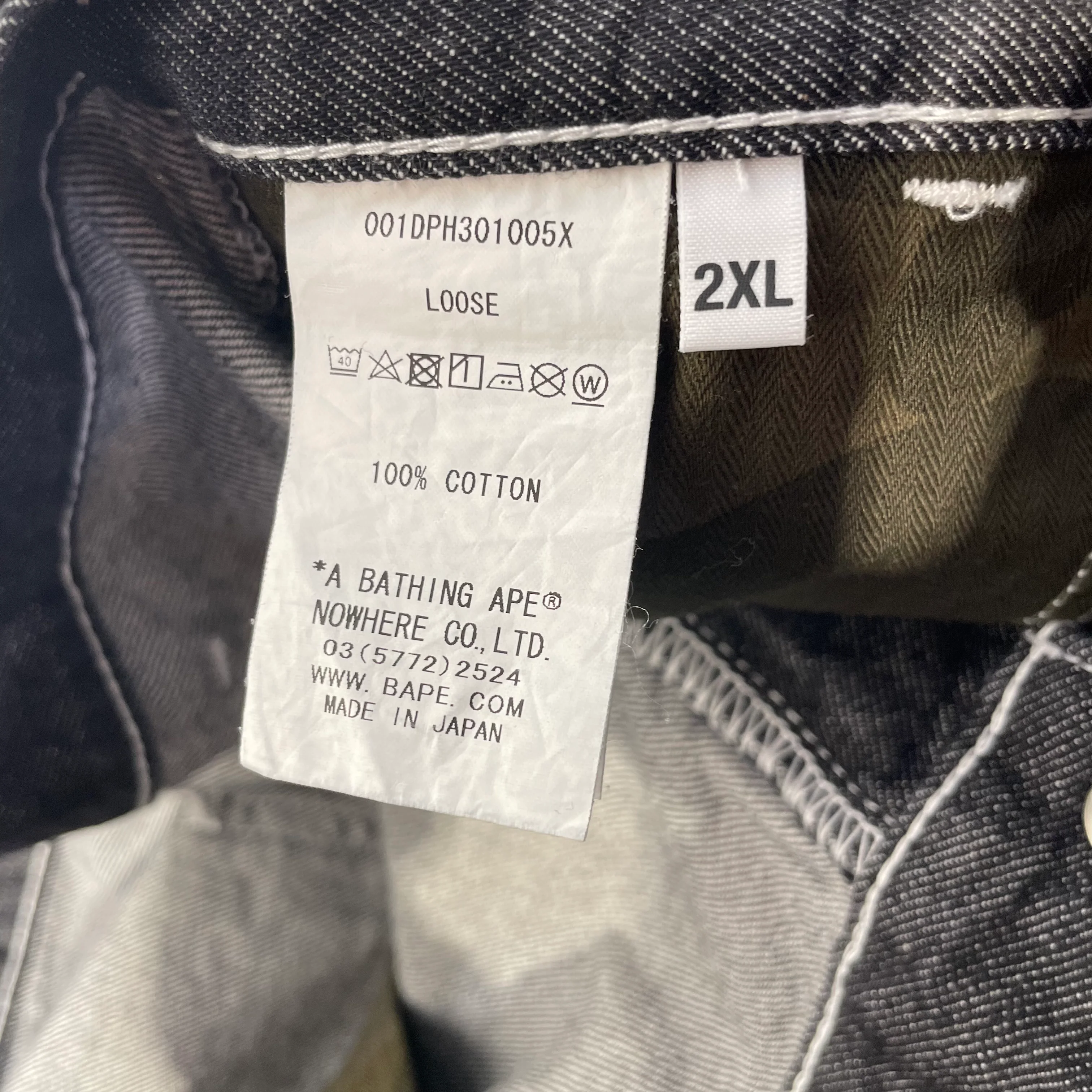 A BATHING APE/Pants/XXL/Cotton/BLK/bape wide leg star pocket