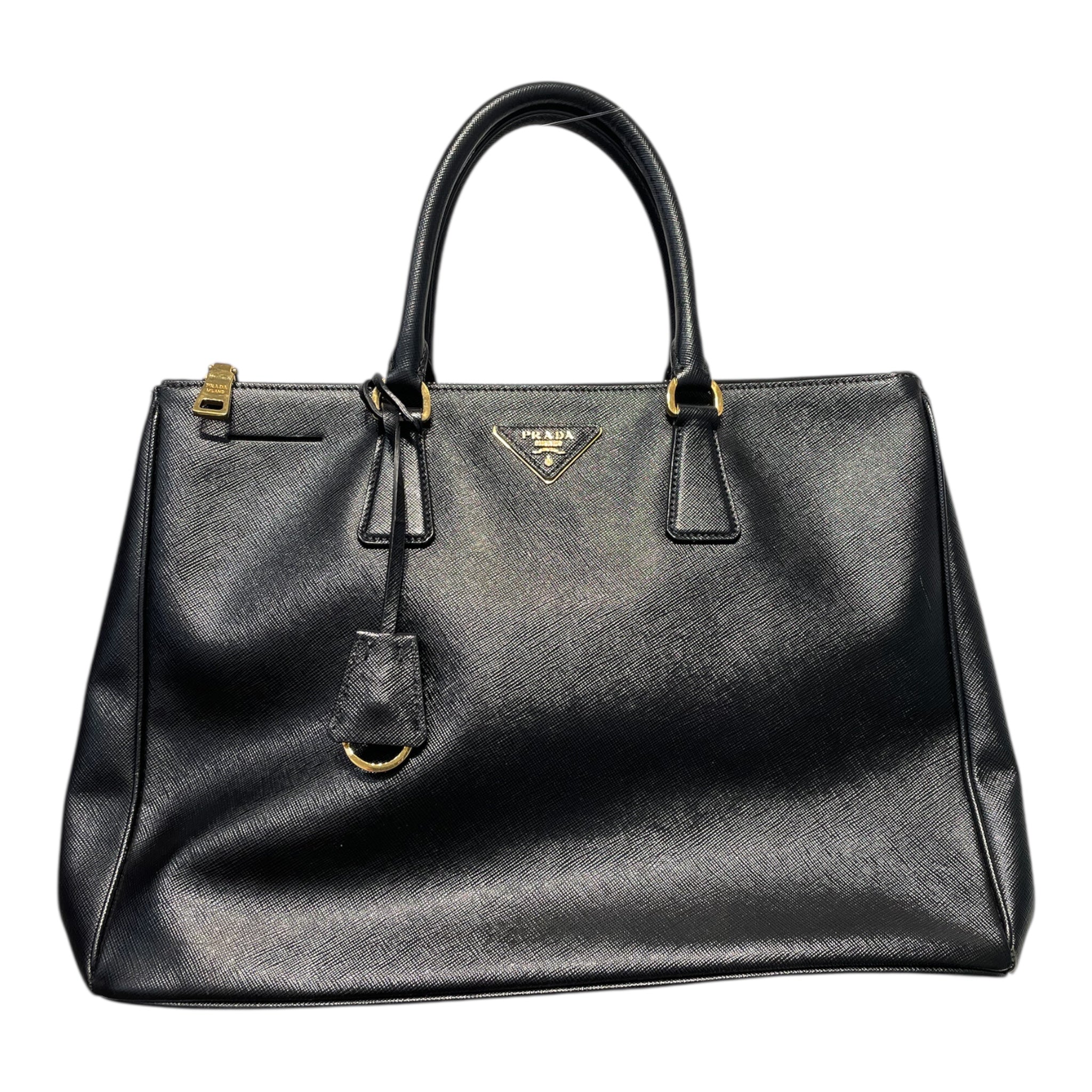 PRADA/Tote Bag/Leather/BLK/Saffiano Galleria Large Tote