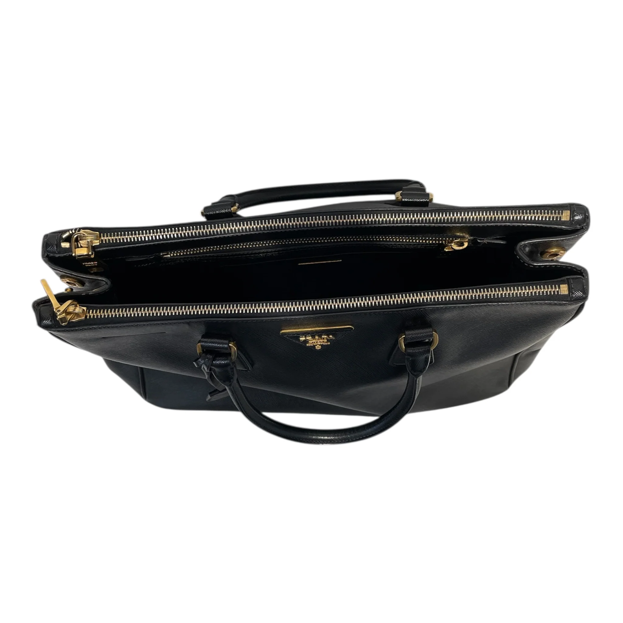 PRADA/Tote Bag/Leather/BLK/Saffiano Galleria Large Tote