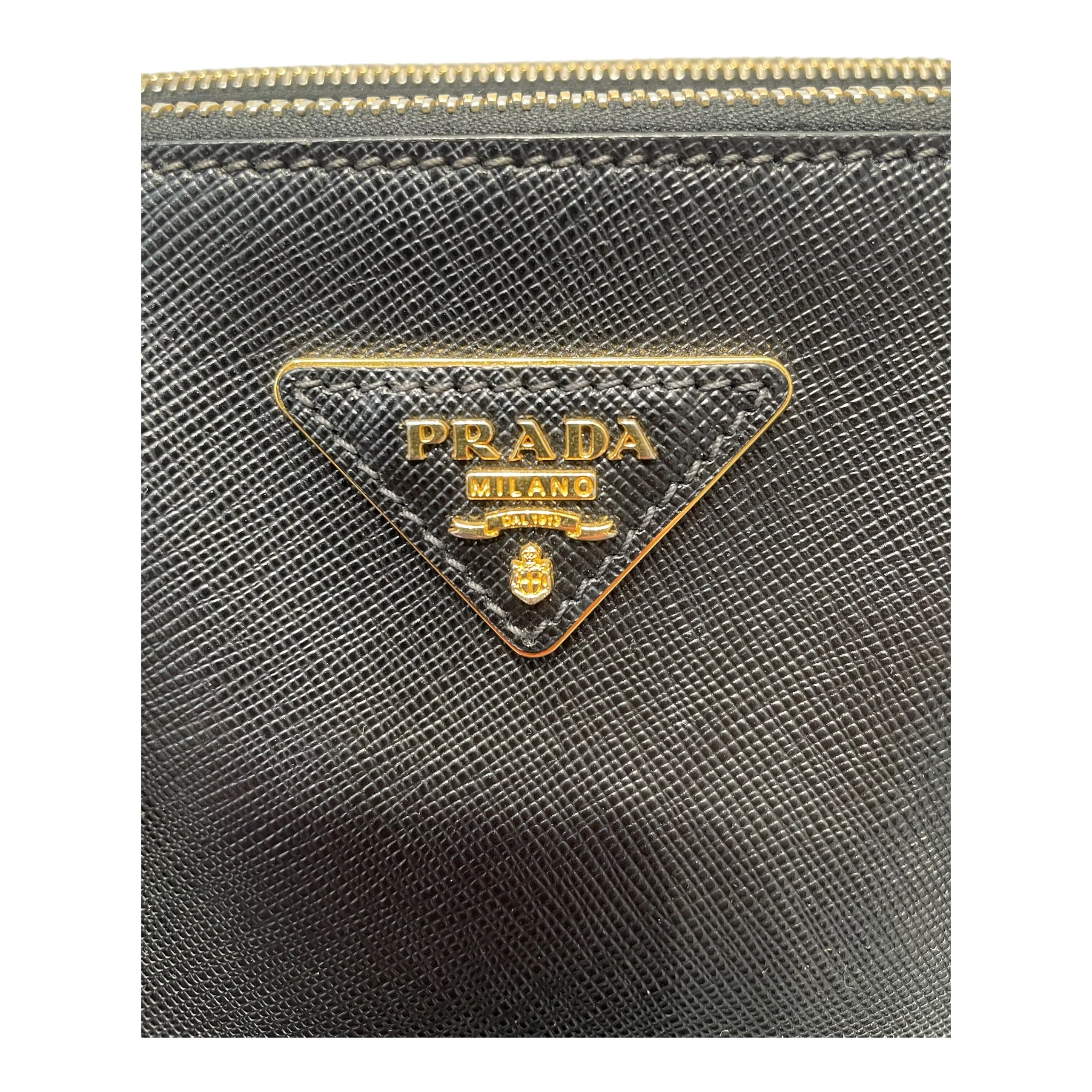 PRADA/Tote Bag/Leather/BLK/Saffiano Galleria Large Tote