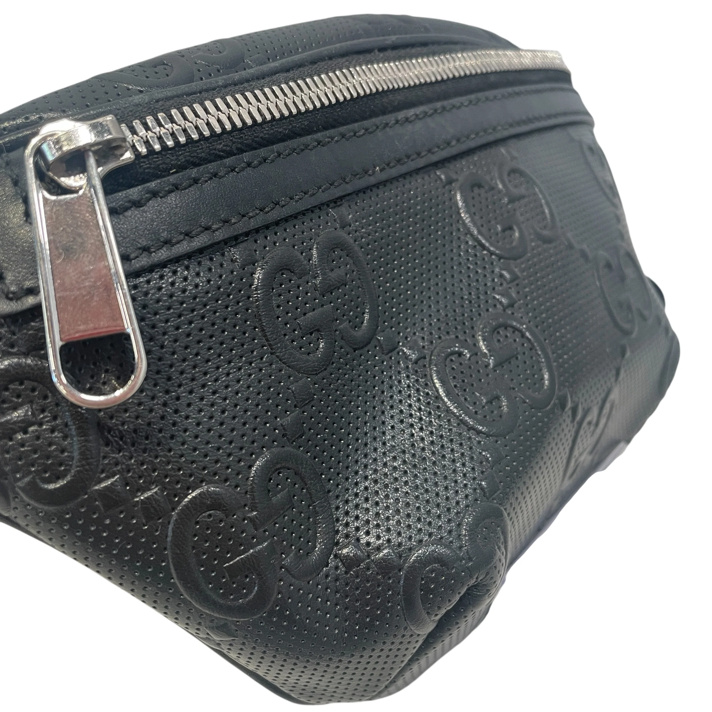GUCCI/Fanny Pack/Monogram/Leather/BLK/GG