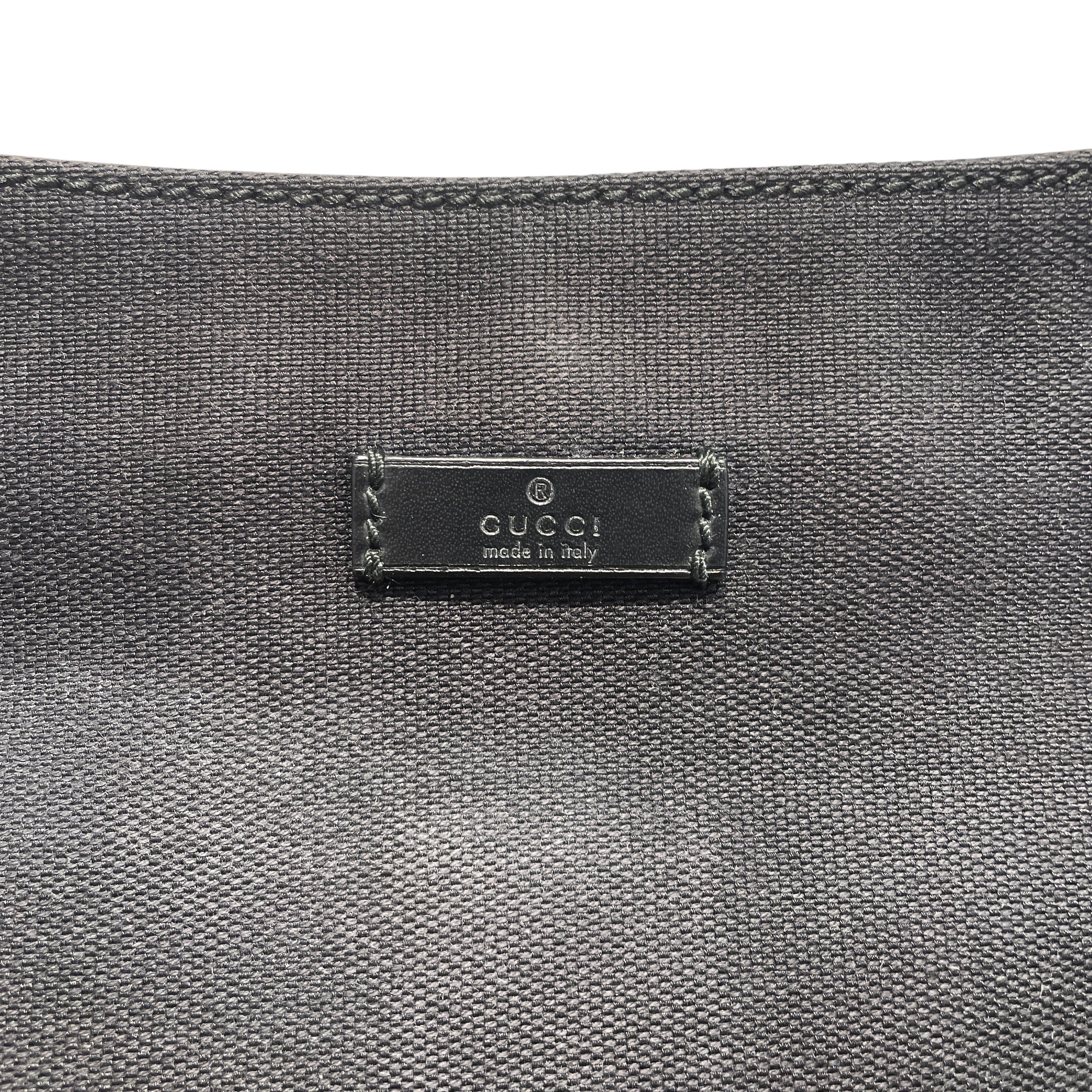 GUCCI/Cross Body Bag/BLK/Canvas Hobo Bag