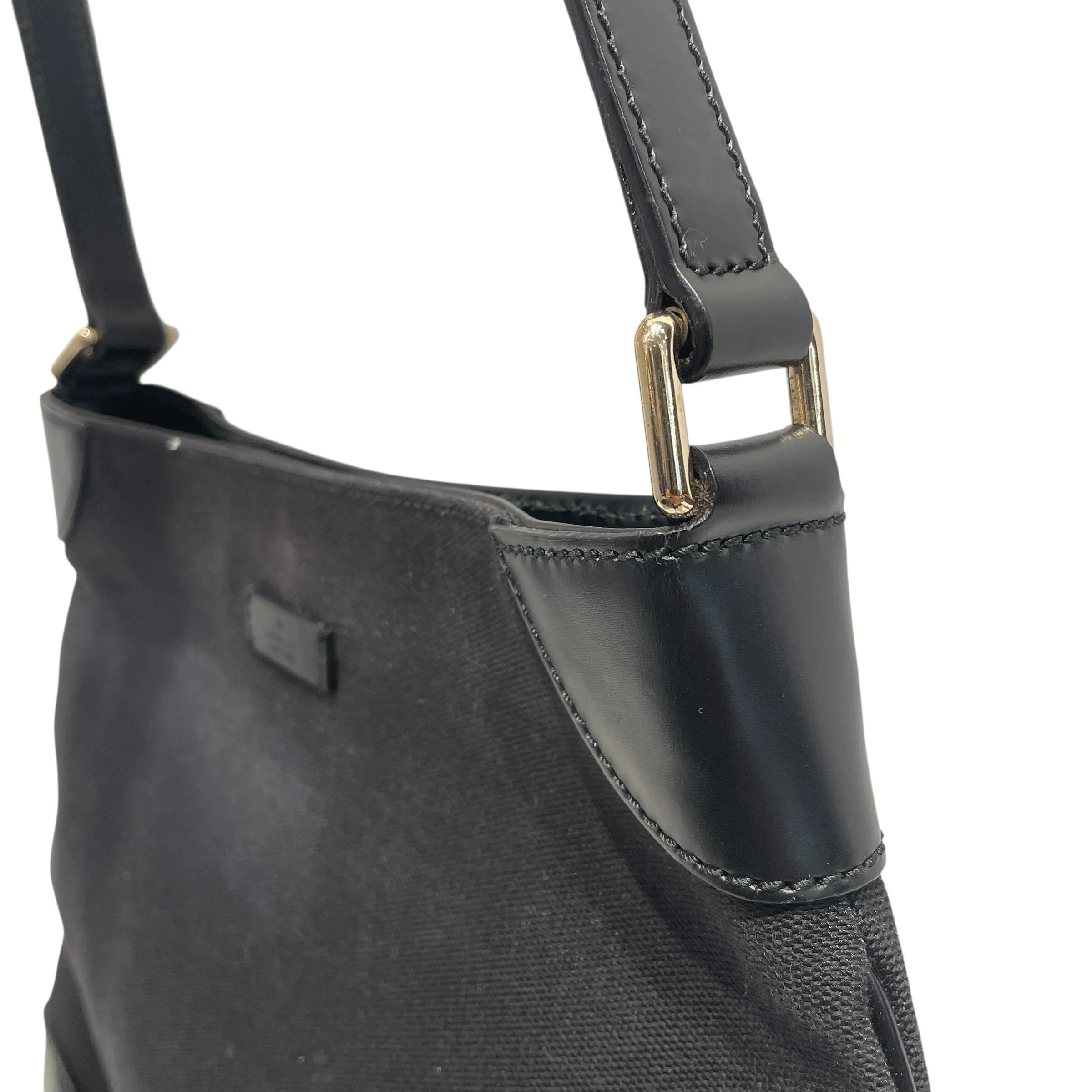 GUCCI/Cross Body Bag/BLK/Canvas Hobo Bag