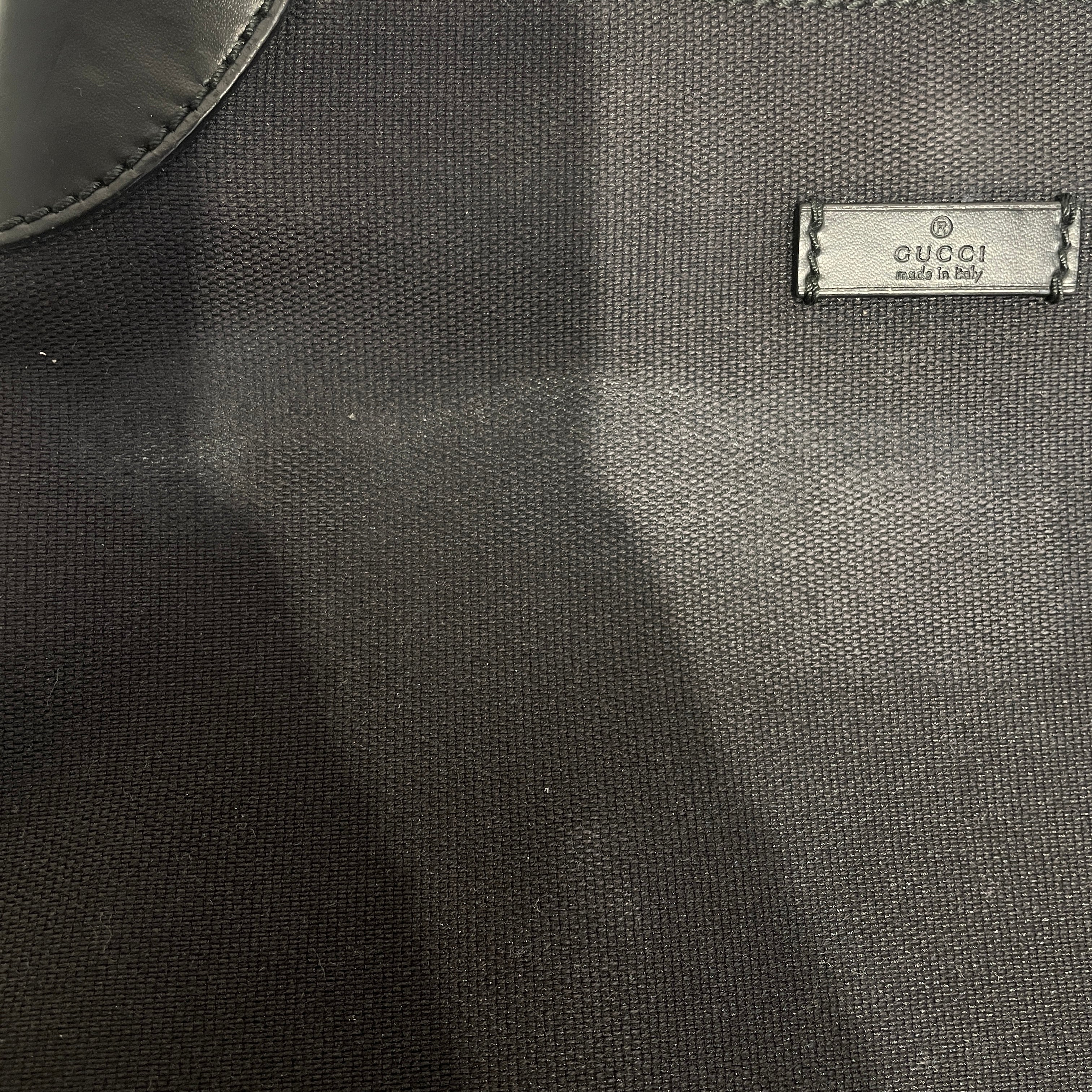 GUCCI/Cross Body Bag/BLK/Canvas Hobo Bag
