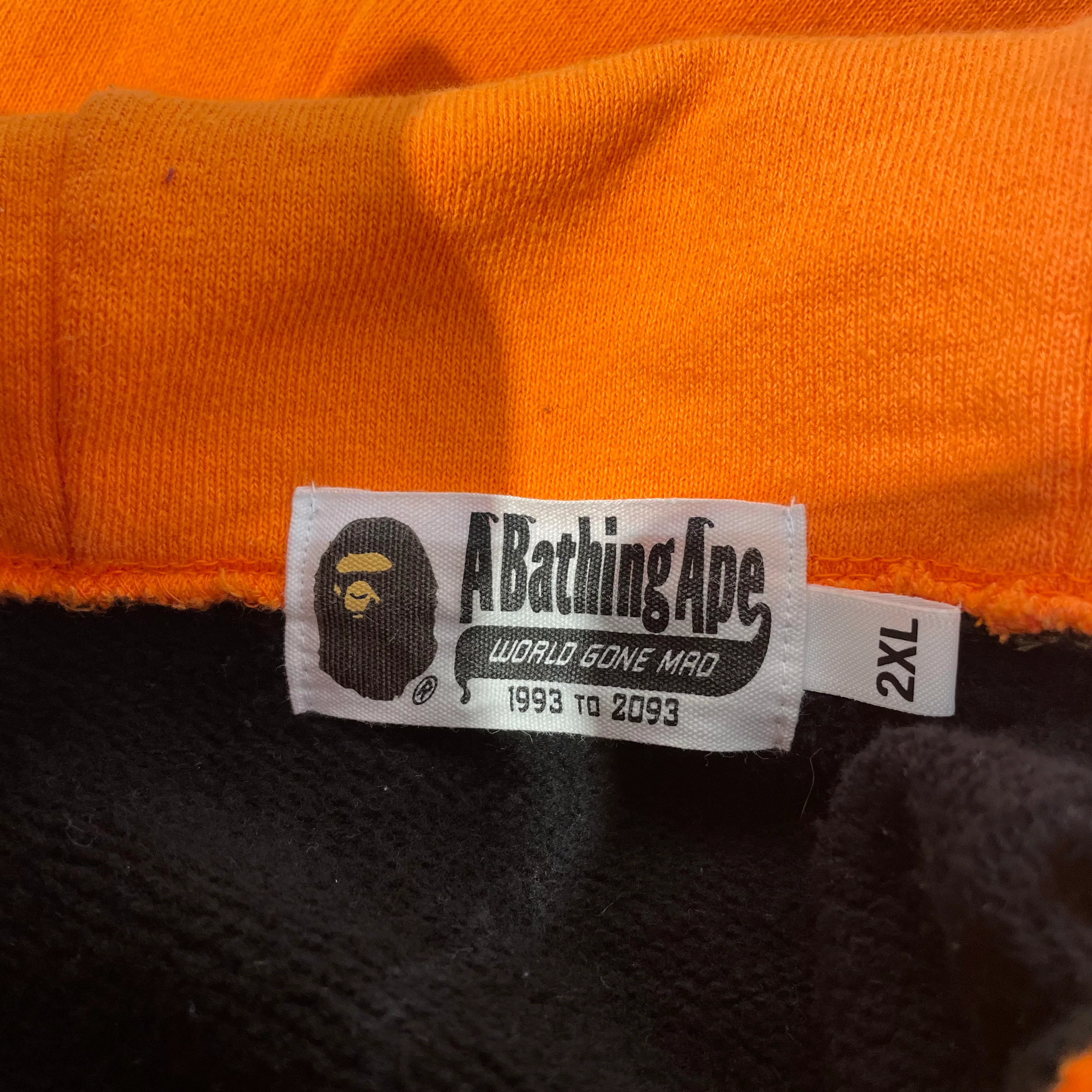 A BATHING APE/Zip Up Hoodie/XXL/Camouflage/Cotton/BLK/two material black hoodie