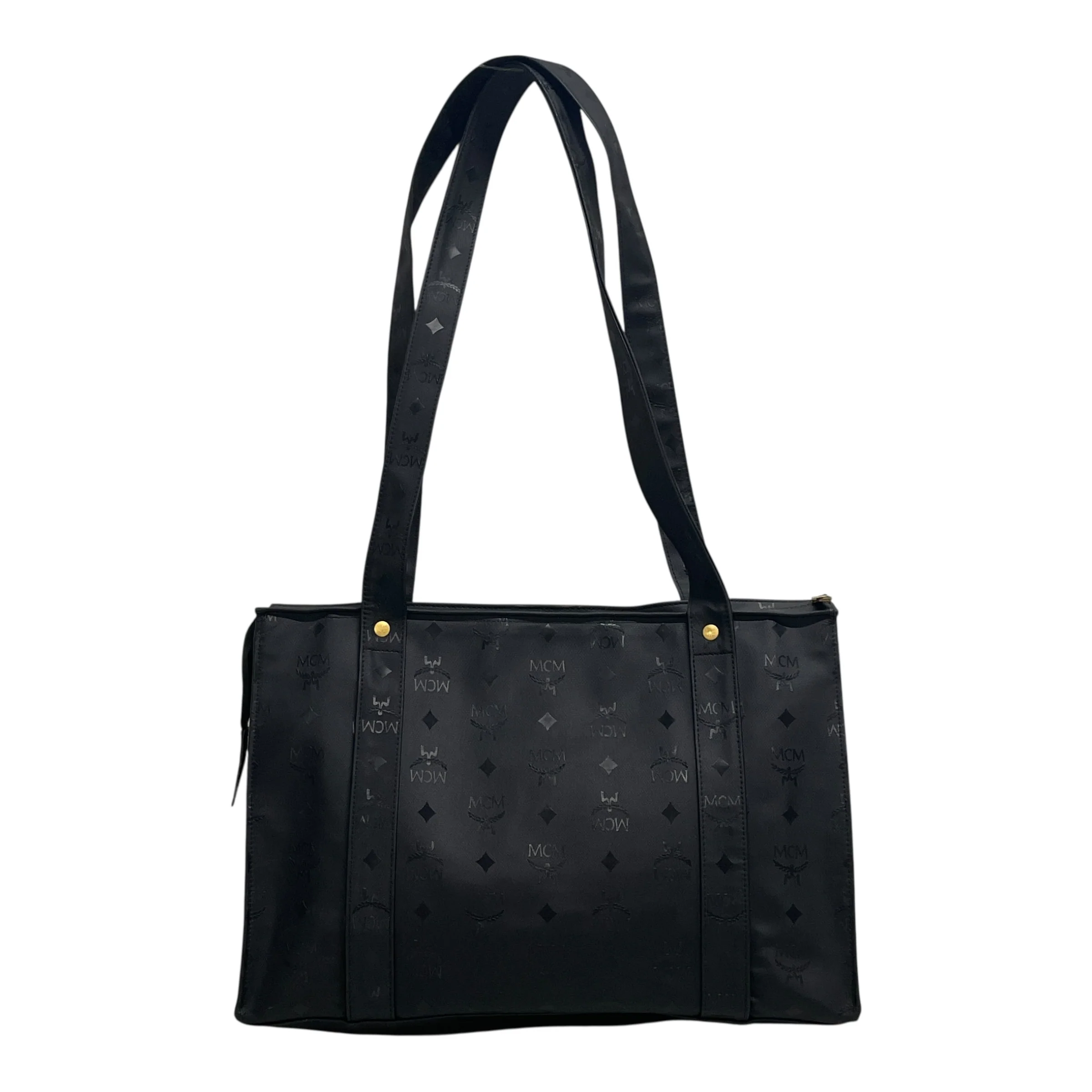 MCM/Tote Bag/Monogram/Nylon/BLK/Y1503 GOLD BADGE