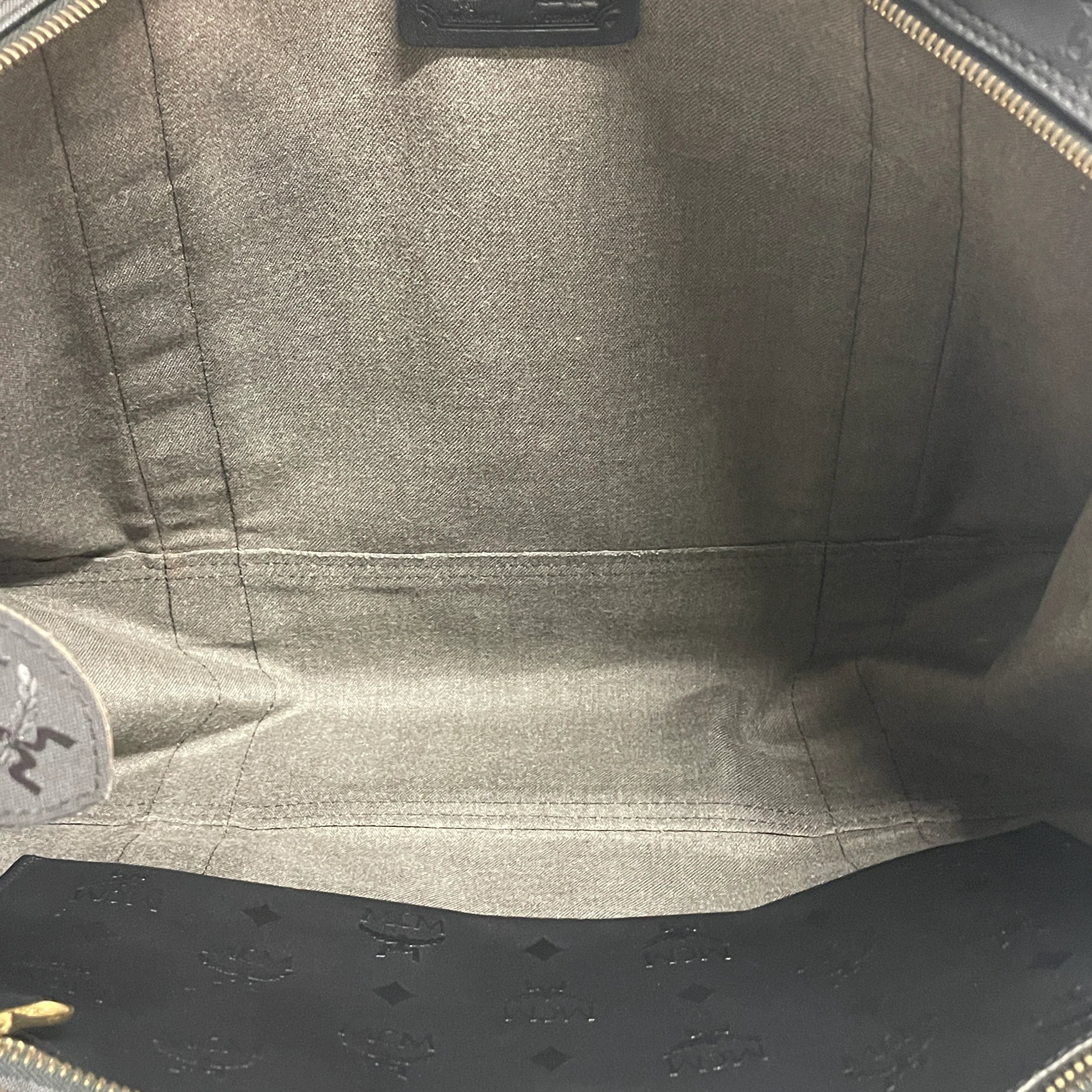 MCM/Tote Bag/Monogram/Nylon/BLK/Y1503 GOLD BADGE