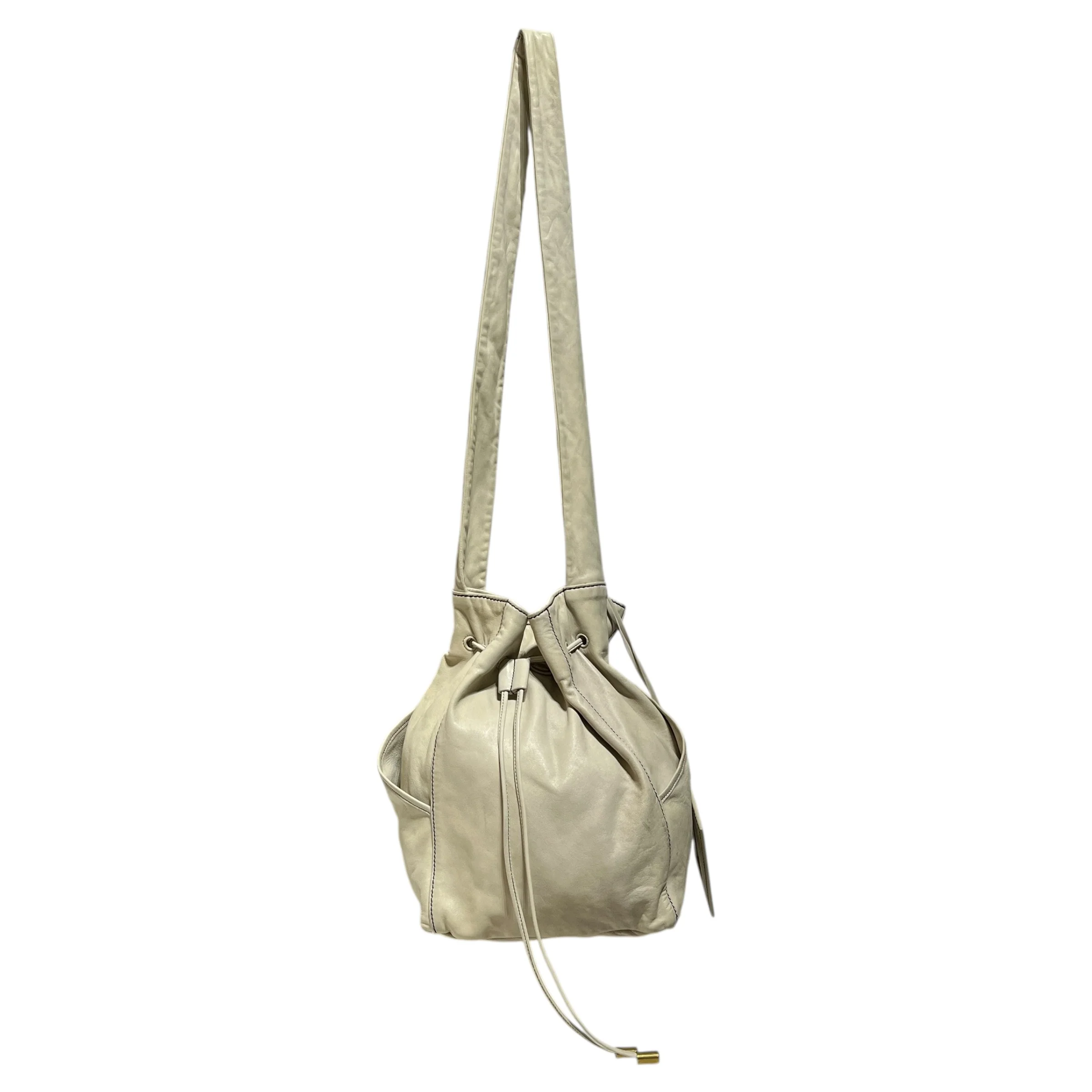 BALENCIAGA/Cross Body Bag/Leather/WHT/drawstring