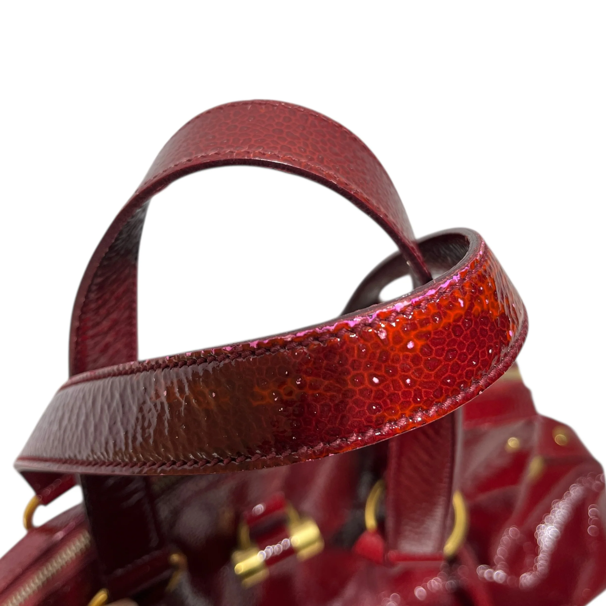 YVES SAINT LAURENT/Hand Bag/Leather/RED/Muse Lock Bag