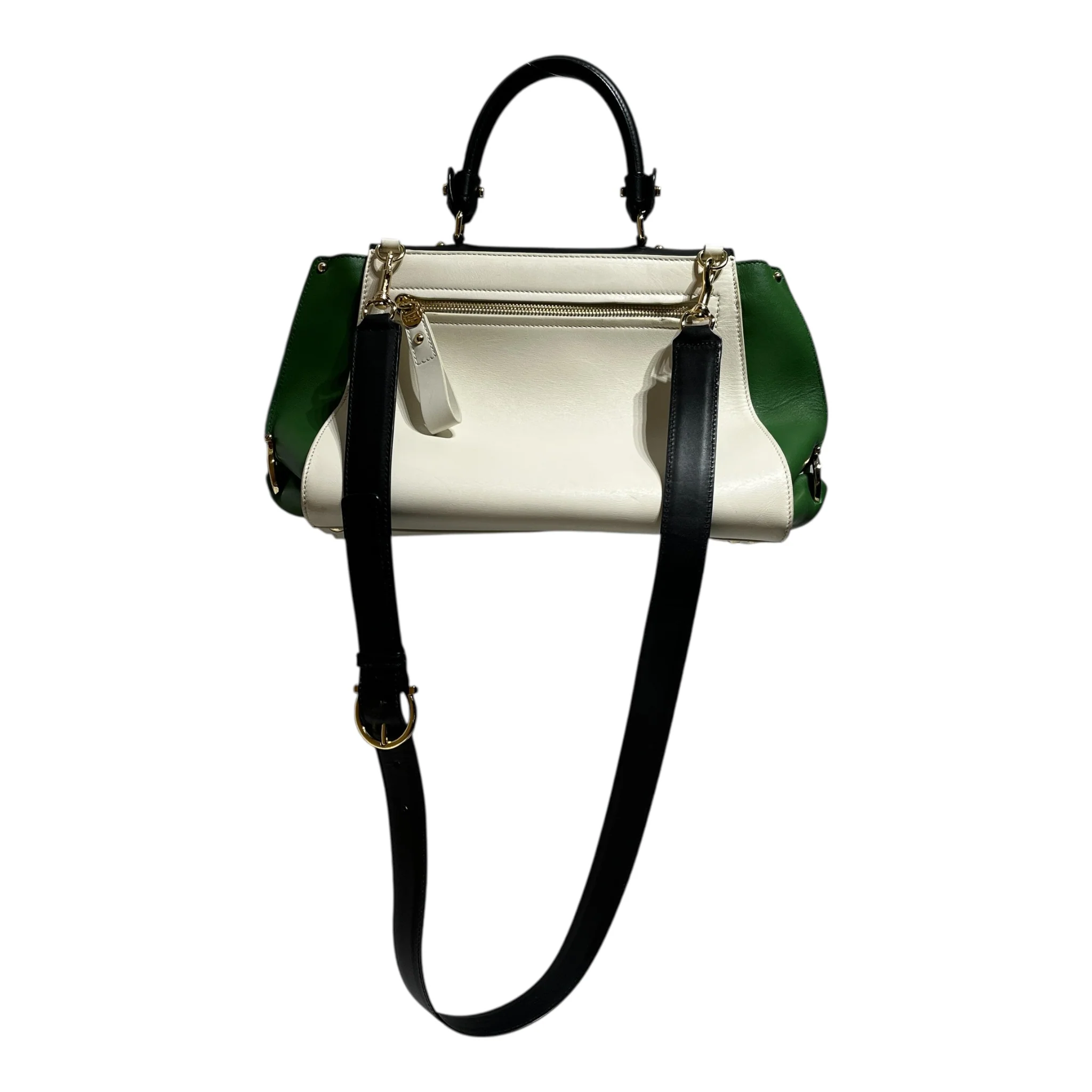 Salvatore Ferragamo/Hand Bag/Leather/WHT/Sofie Satchel Tri-Color GRN