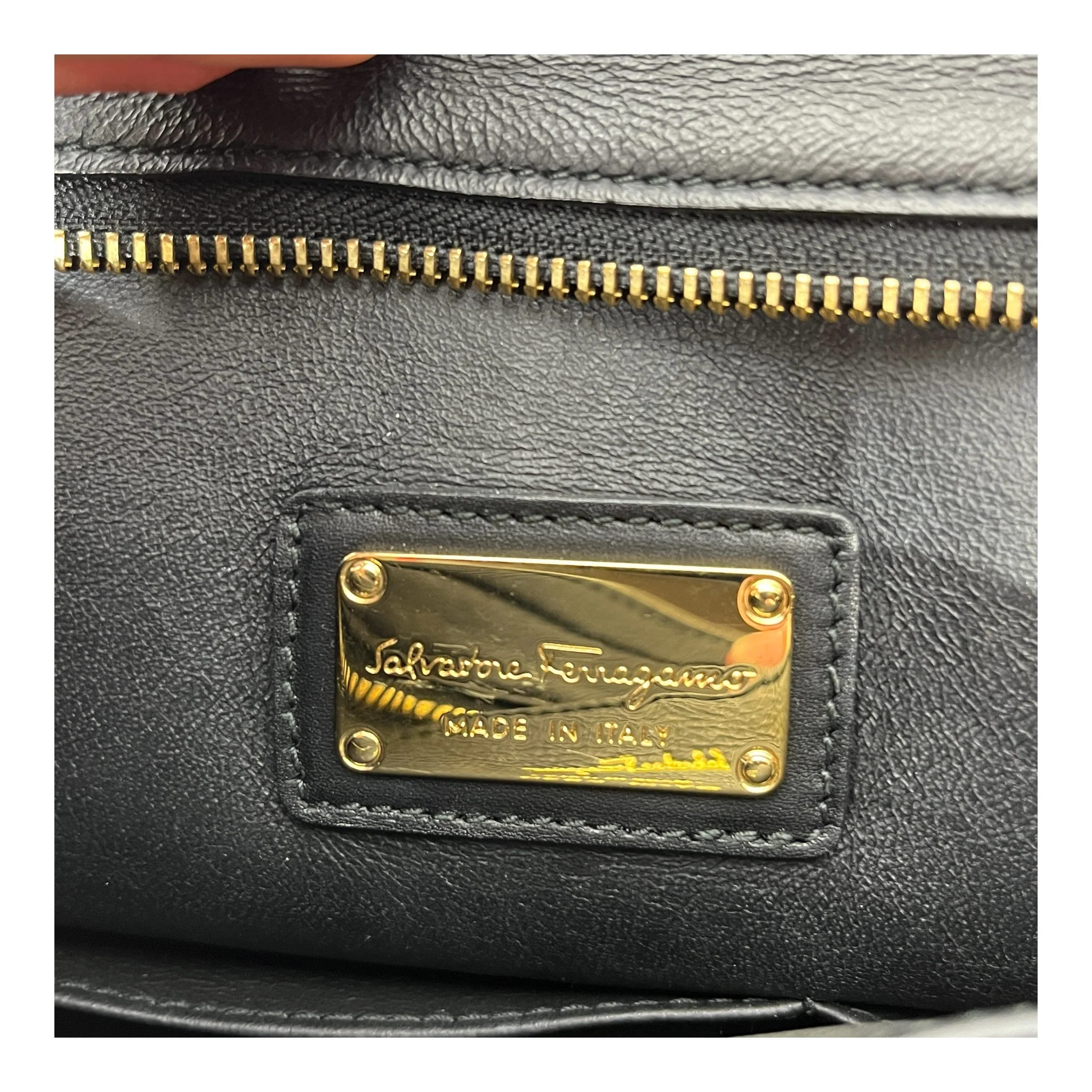 Salvatore Ferragamo/Hand Bag/Leather/WHT/Sofie Satchel Tri-Color GRN