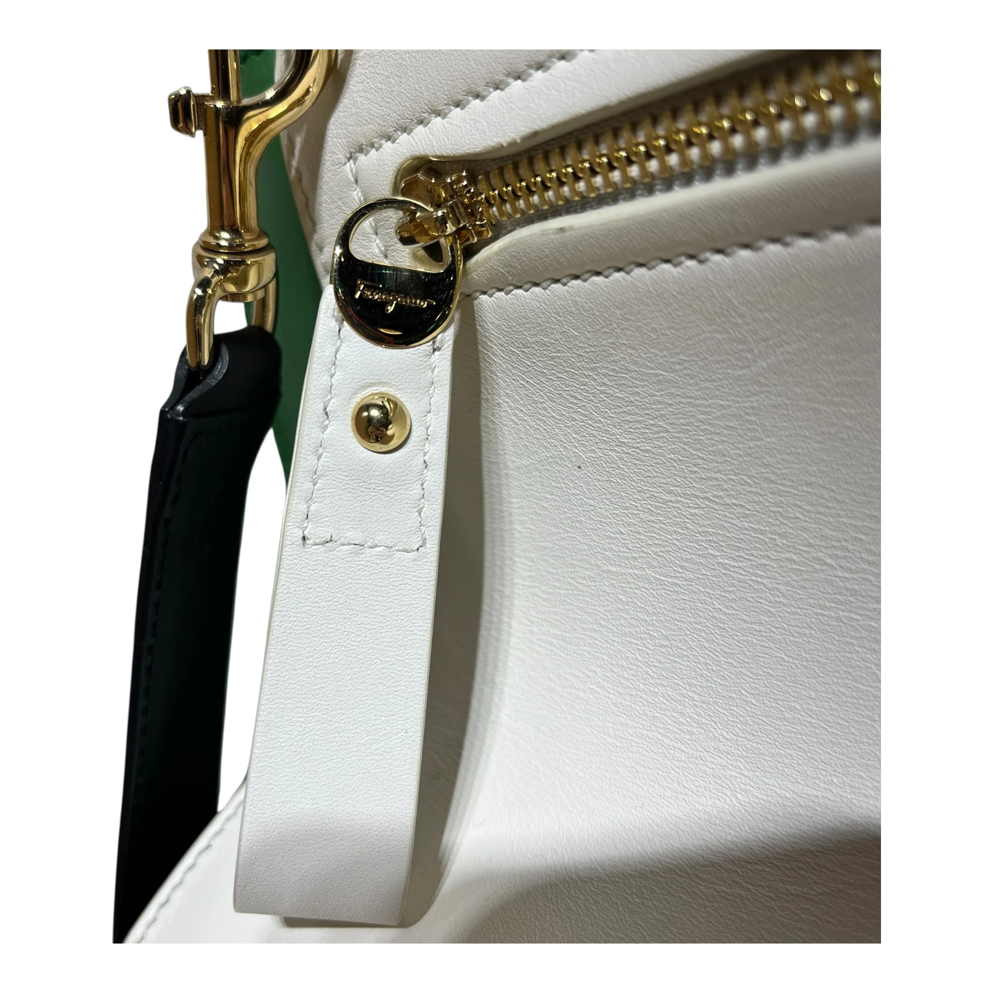 Salvatore Ferragamo/Hand Bag/Leather/WHT/Sofie Satchel Tri-Color GRN