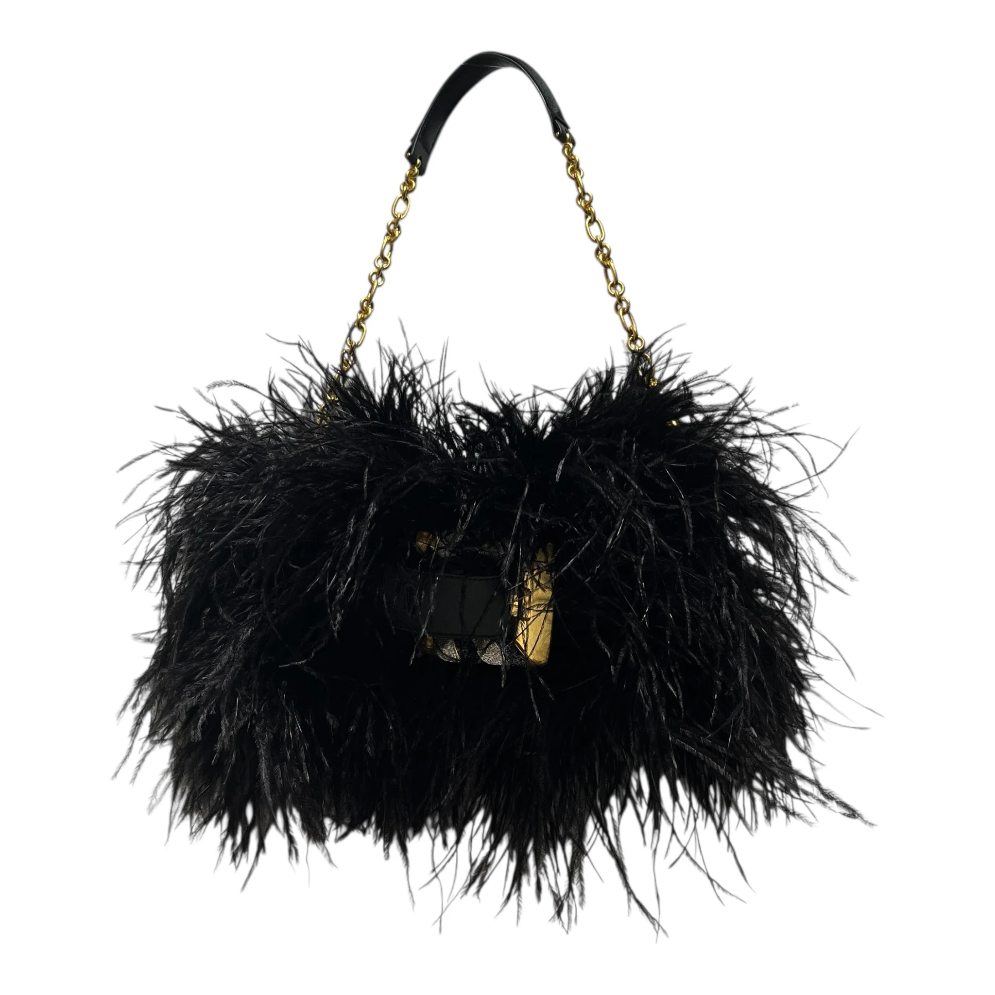 BALMAIN/Cross Body Bag/BLK/feather bag