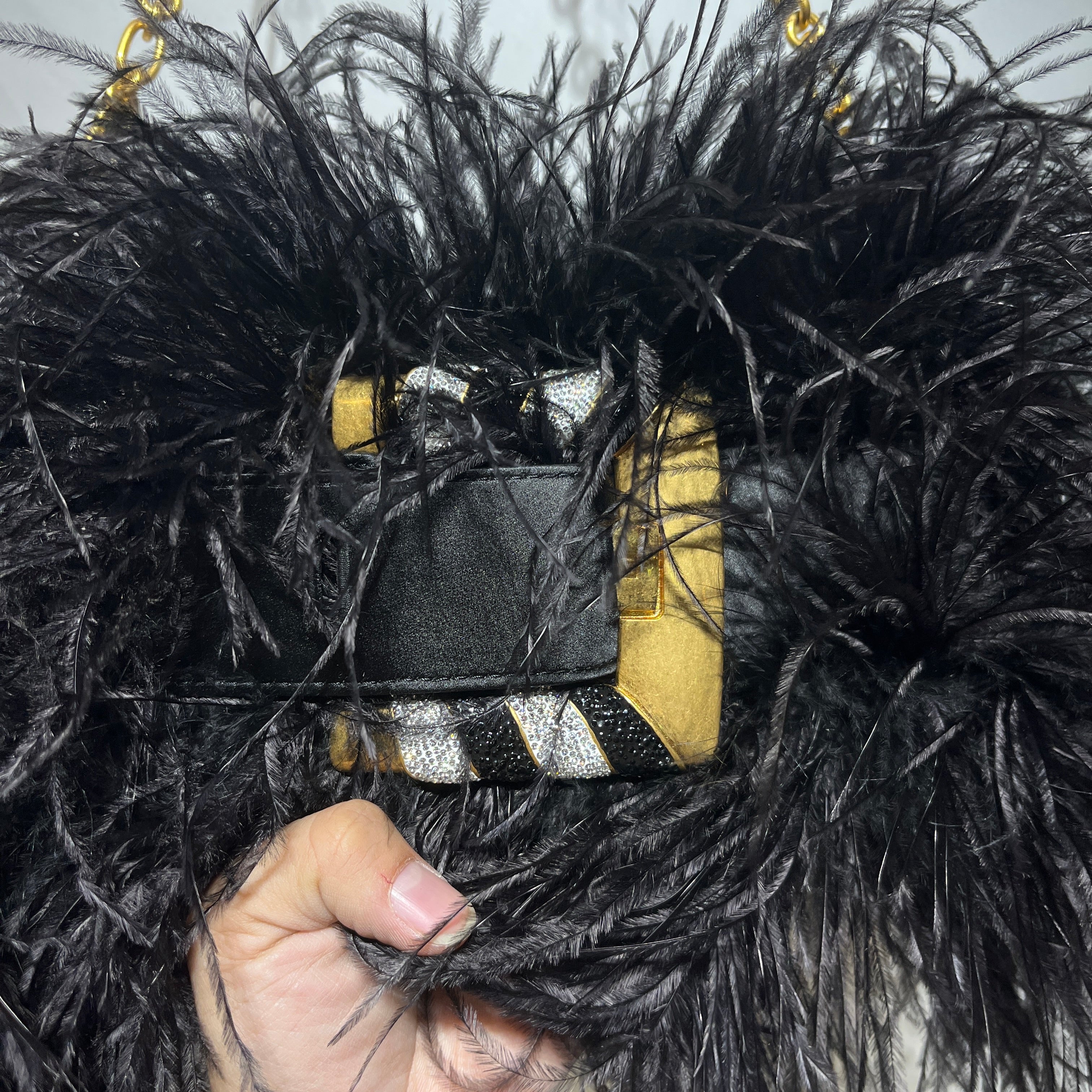 BALMAIN/Cross Body Bag/BLK/feather bag