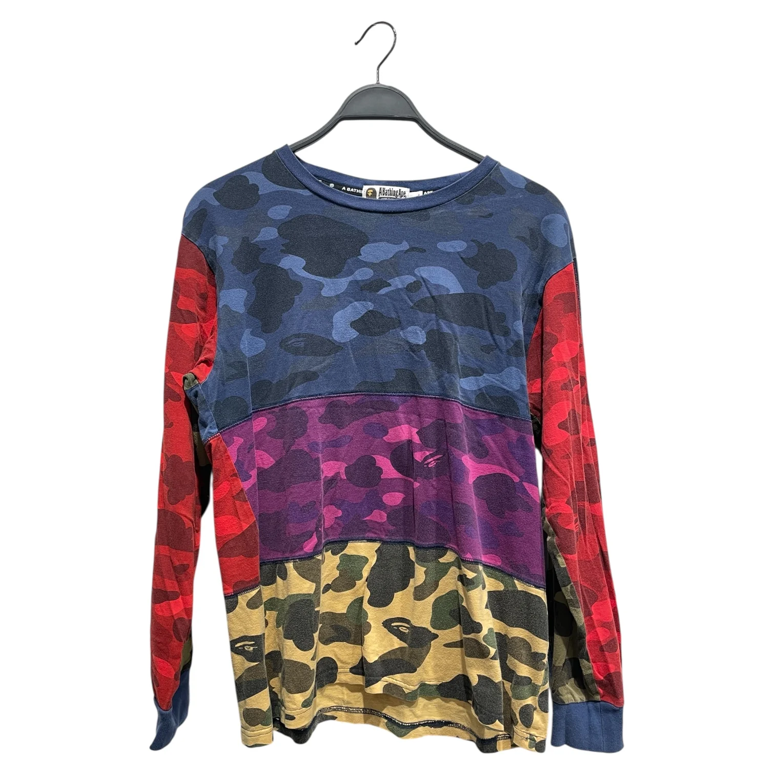 A BATHING APE/LS T-Shirt/L/Cotton/MLT/Camouflage/