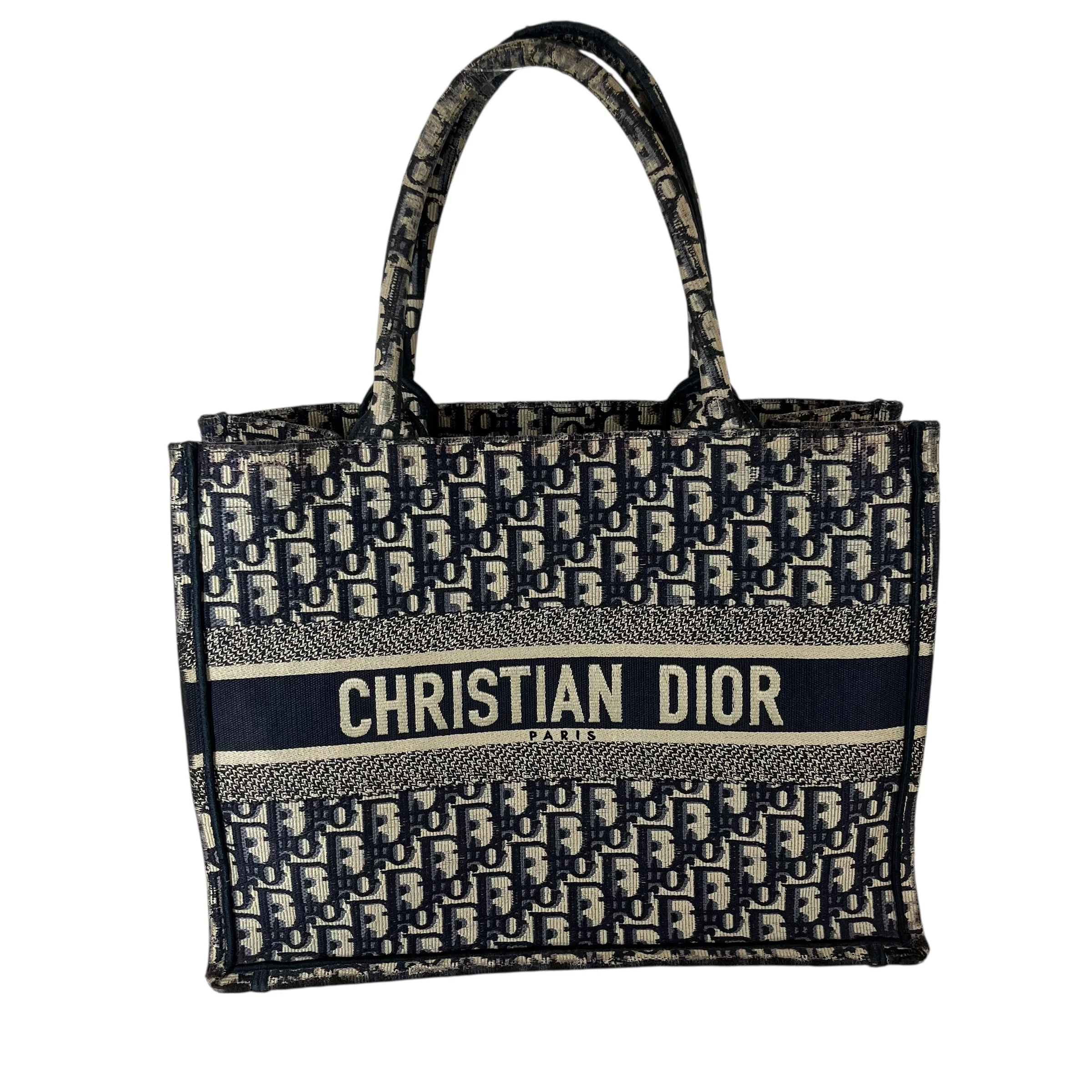 Christian Dior/Tote Bag/Monogram/Leather/NVY/BOOK TOTE