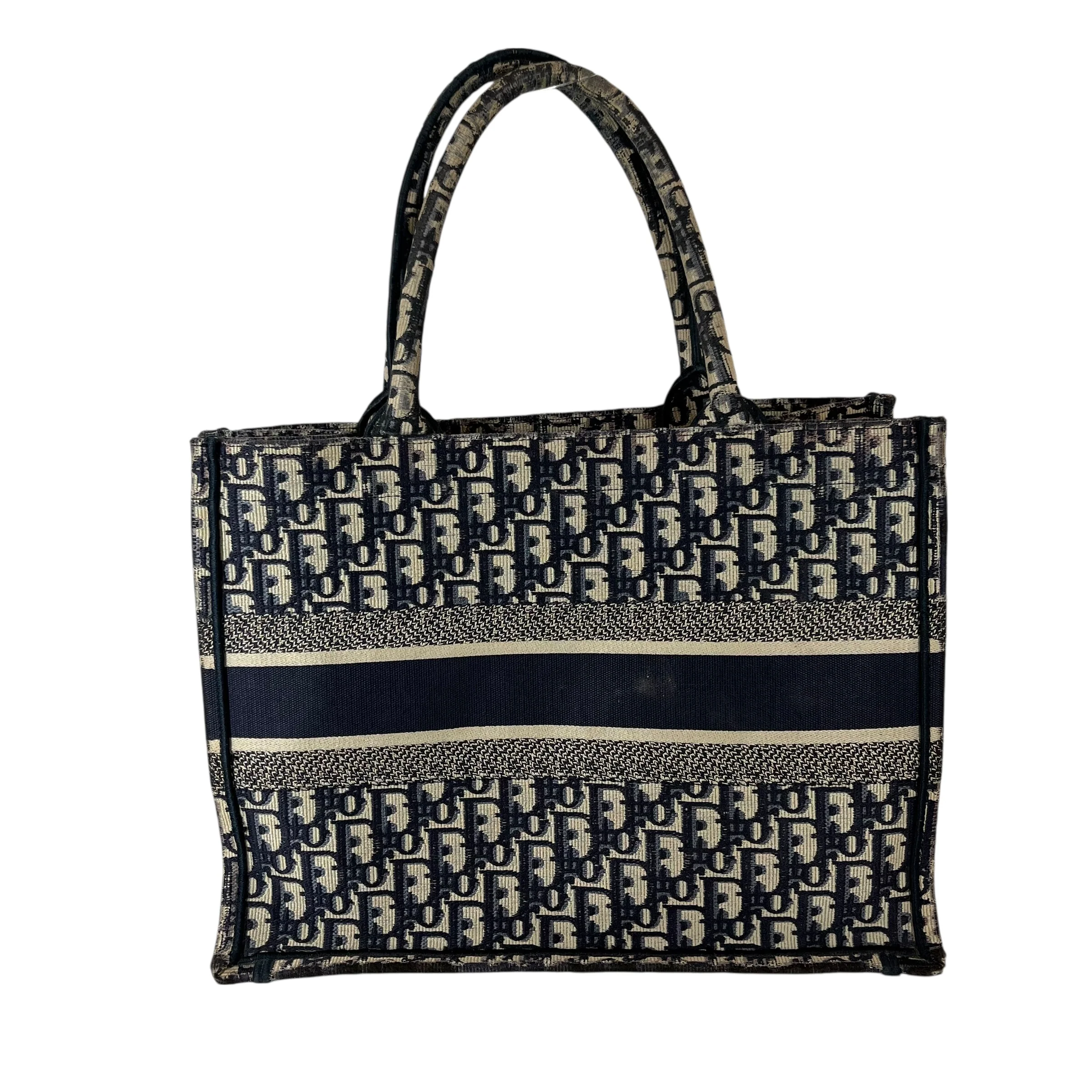Christian Dior/Tote Bag/Monogram/Leather/NVY/BOOK TOTE