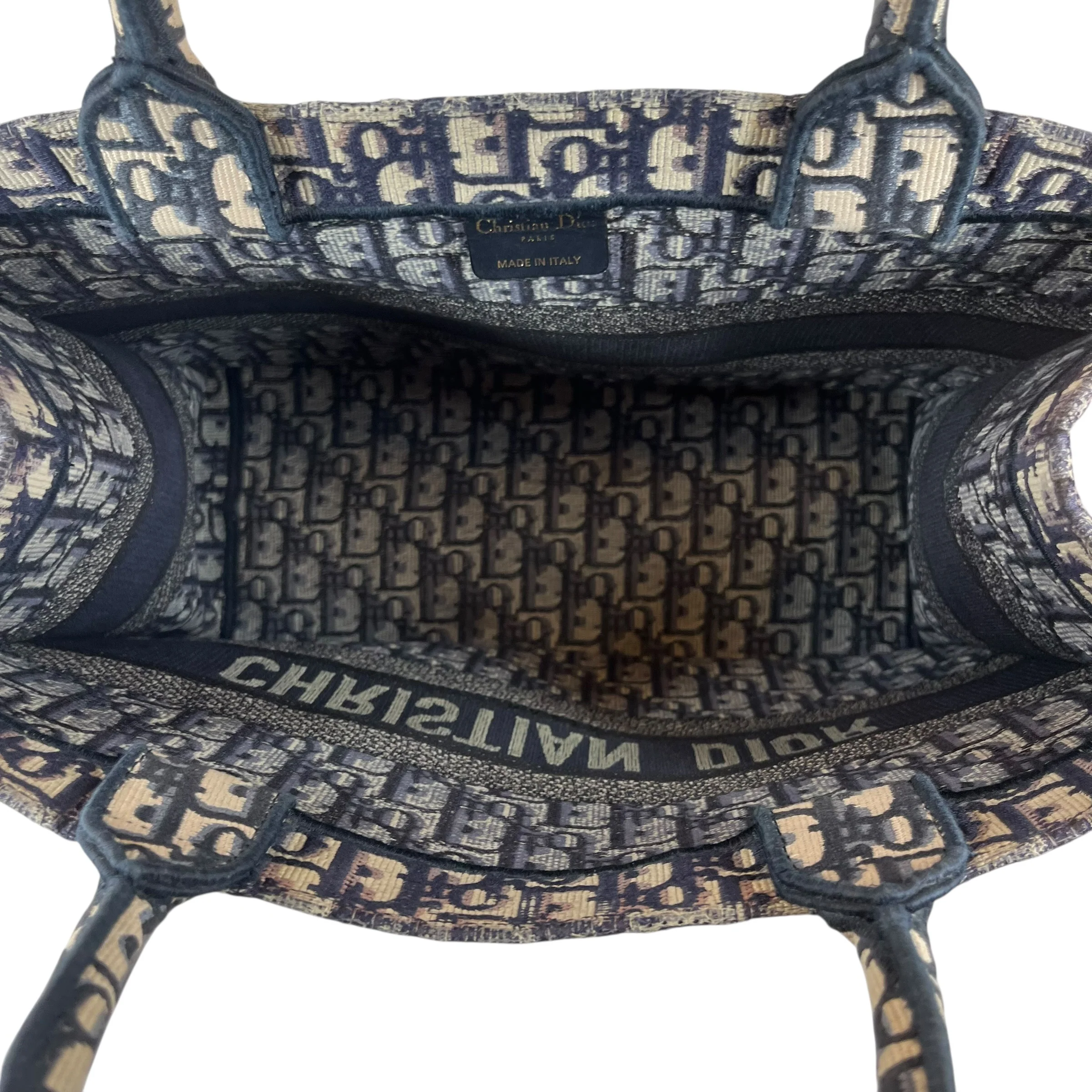 Christian Dior/Tote Bag/Monogram/Leather/NVY/BOOK TOTE